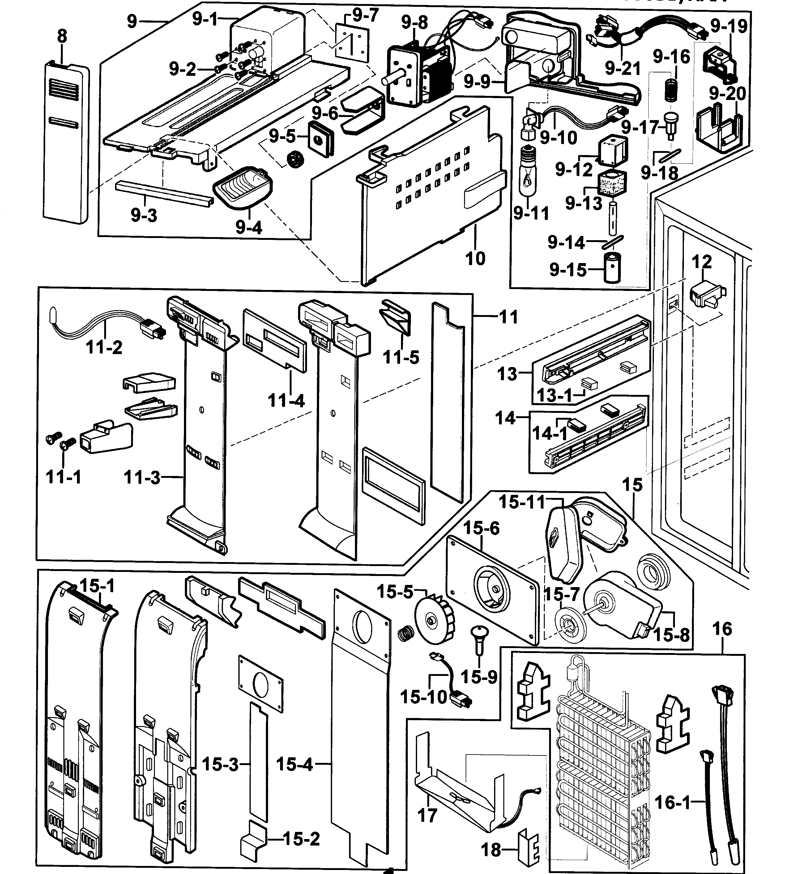 Samsung RS2556BB/XAA-00 freezer 2 diagram