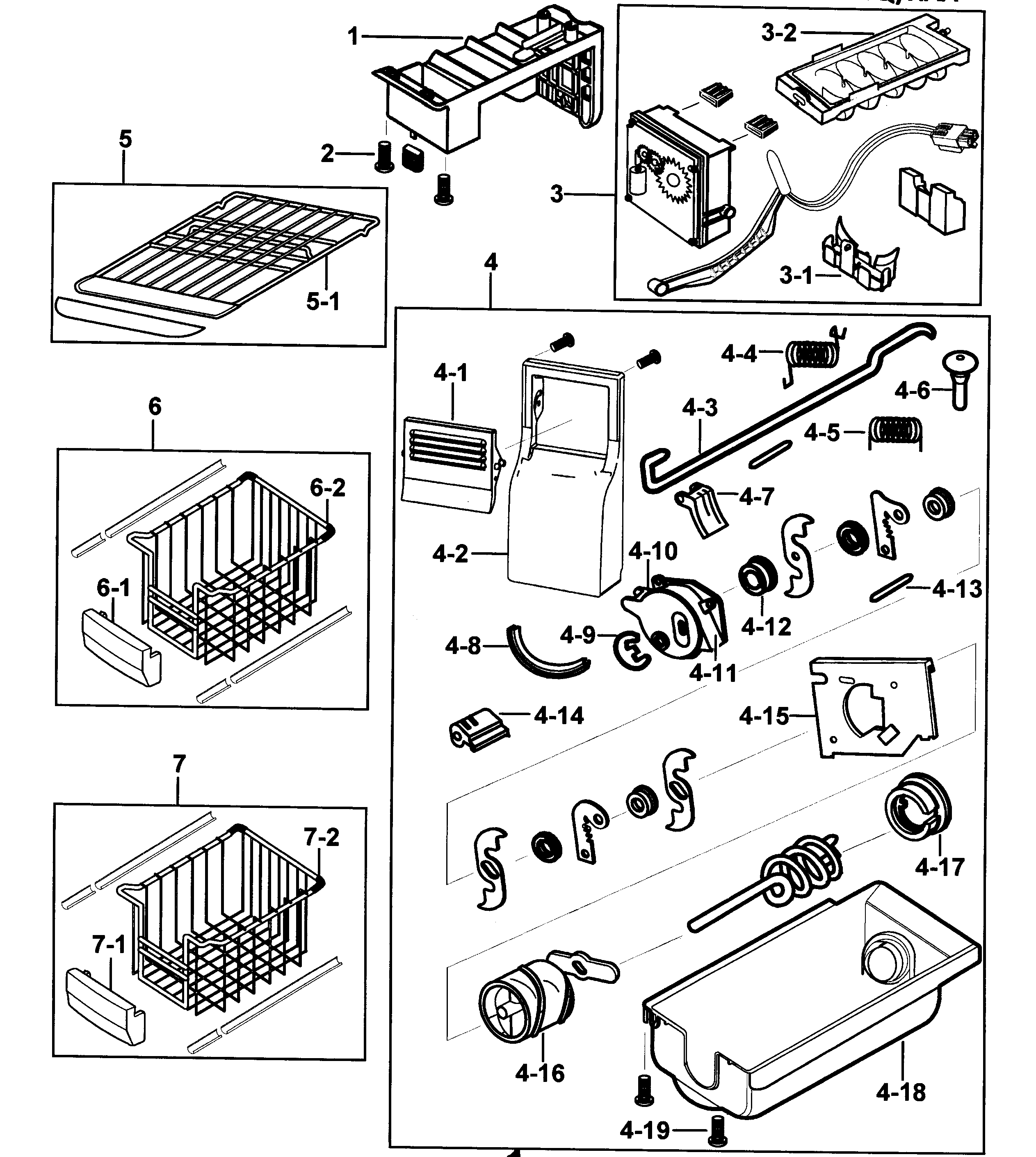 Samsung RS2534VQ/XAA-00 freezer 1 diagram