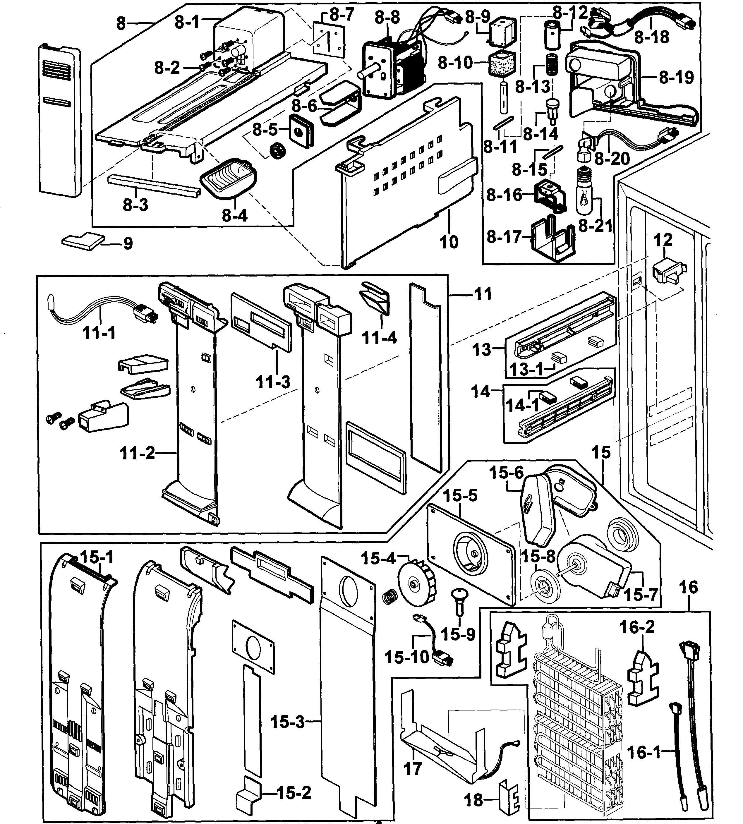 Samsung RS2534VQ/XAA-00 freezer 2 diagram