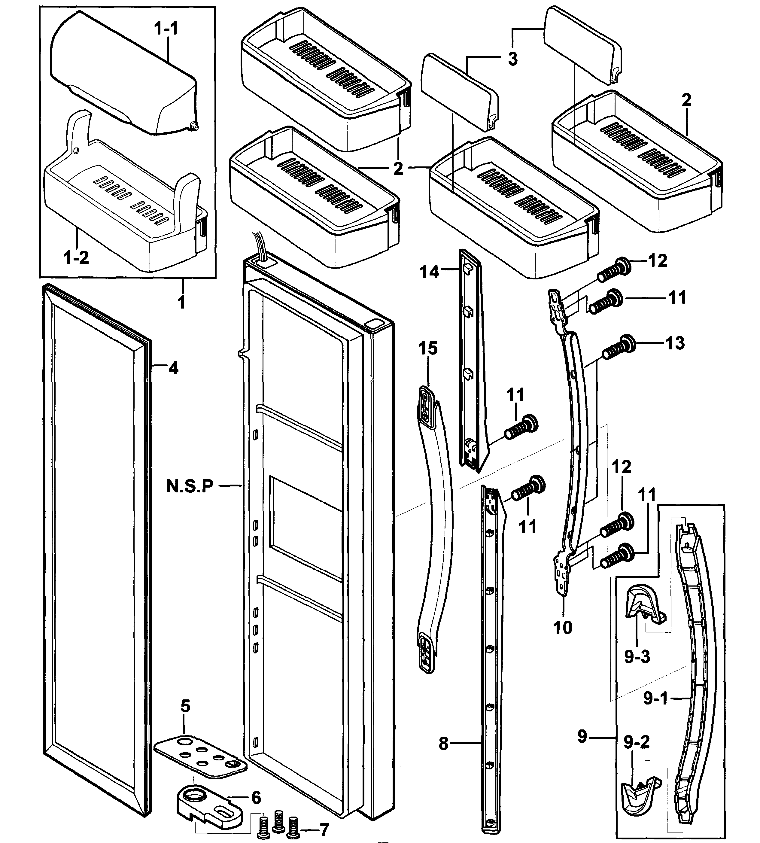 Samsung RS2534VQ/XAA-00 right door diagram