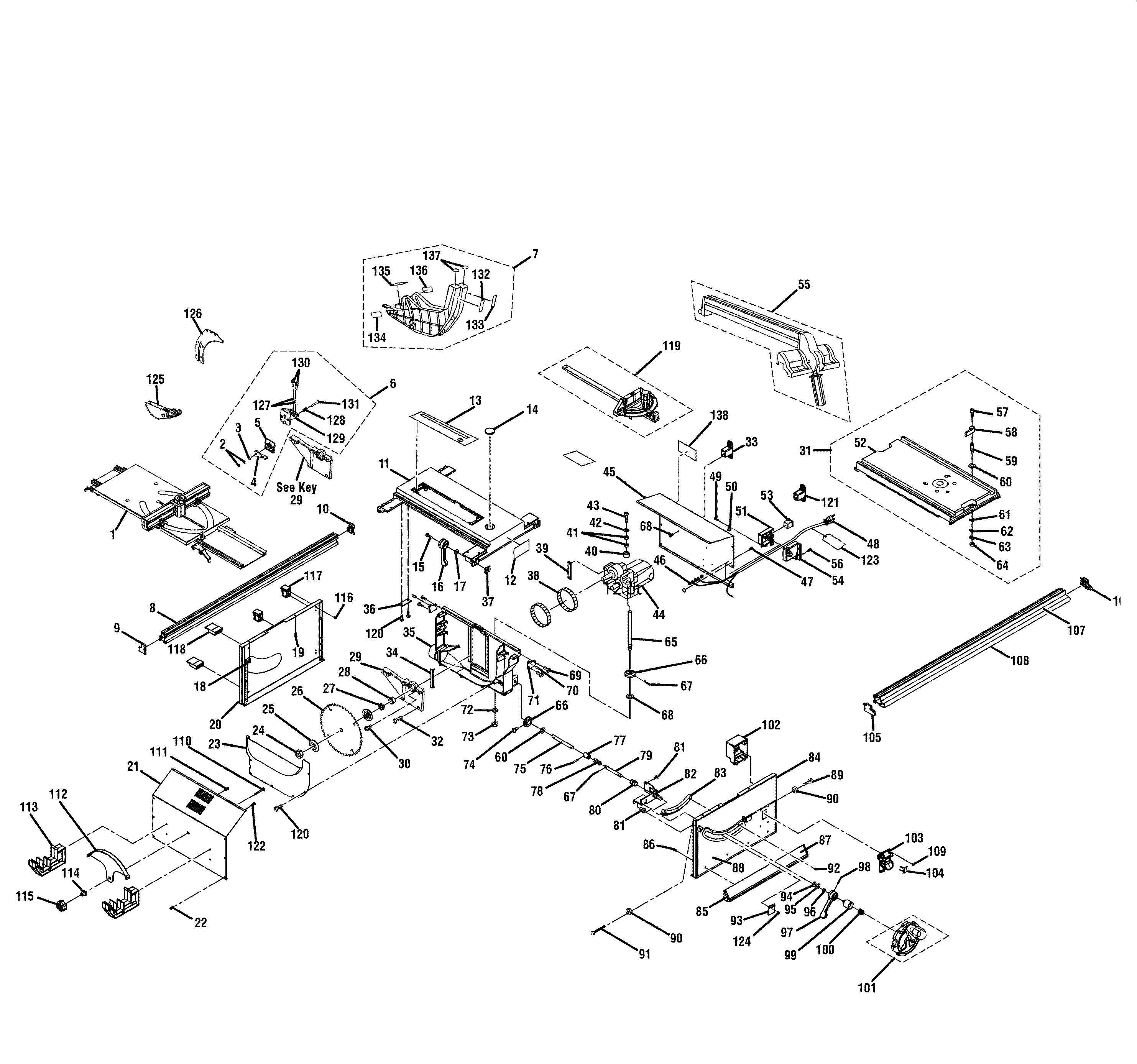 Craftsman 315218291 table assy diagram