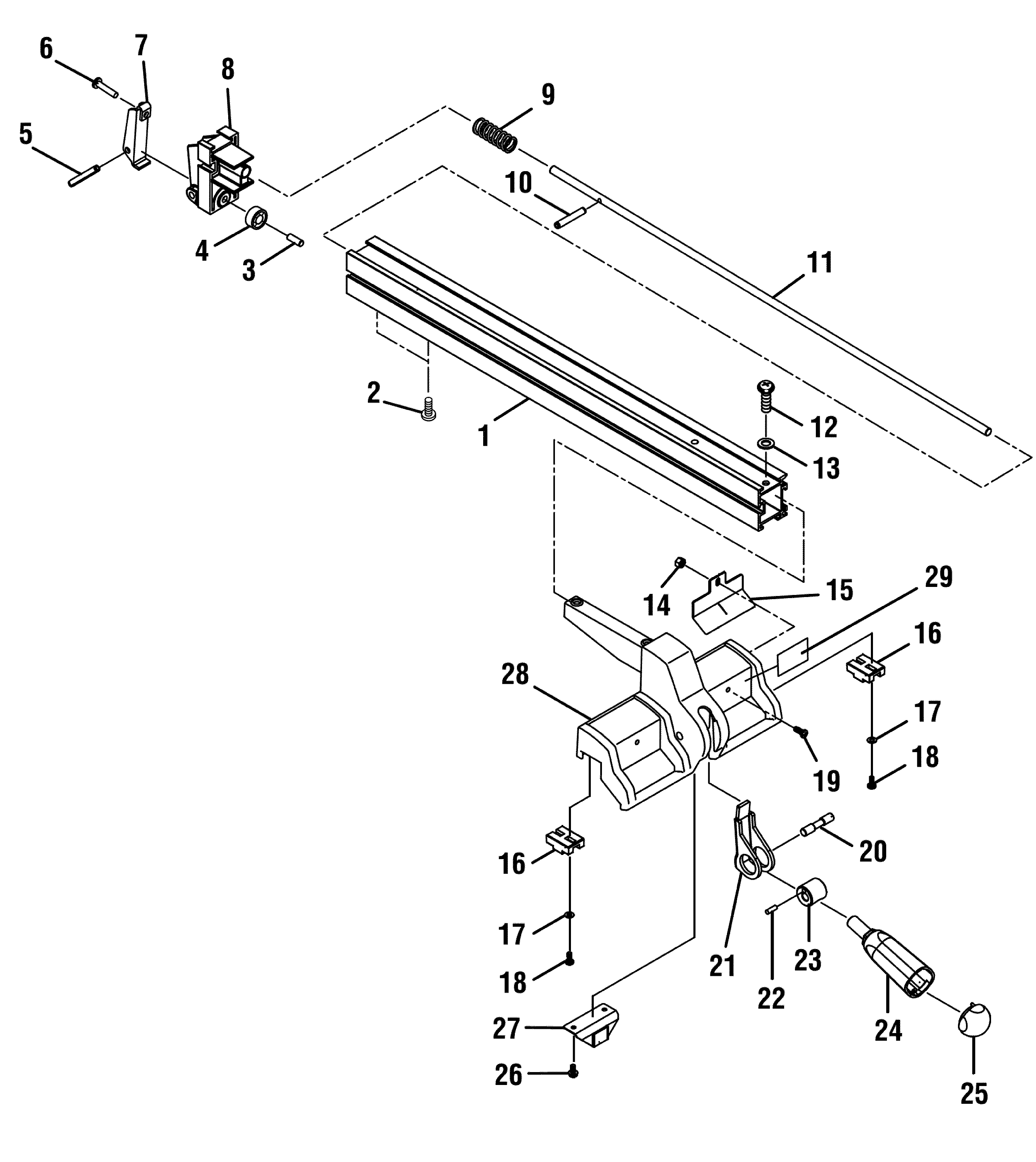 Craftsman 315218291 rip fence diagram