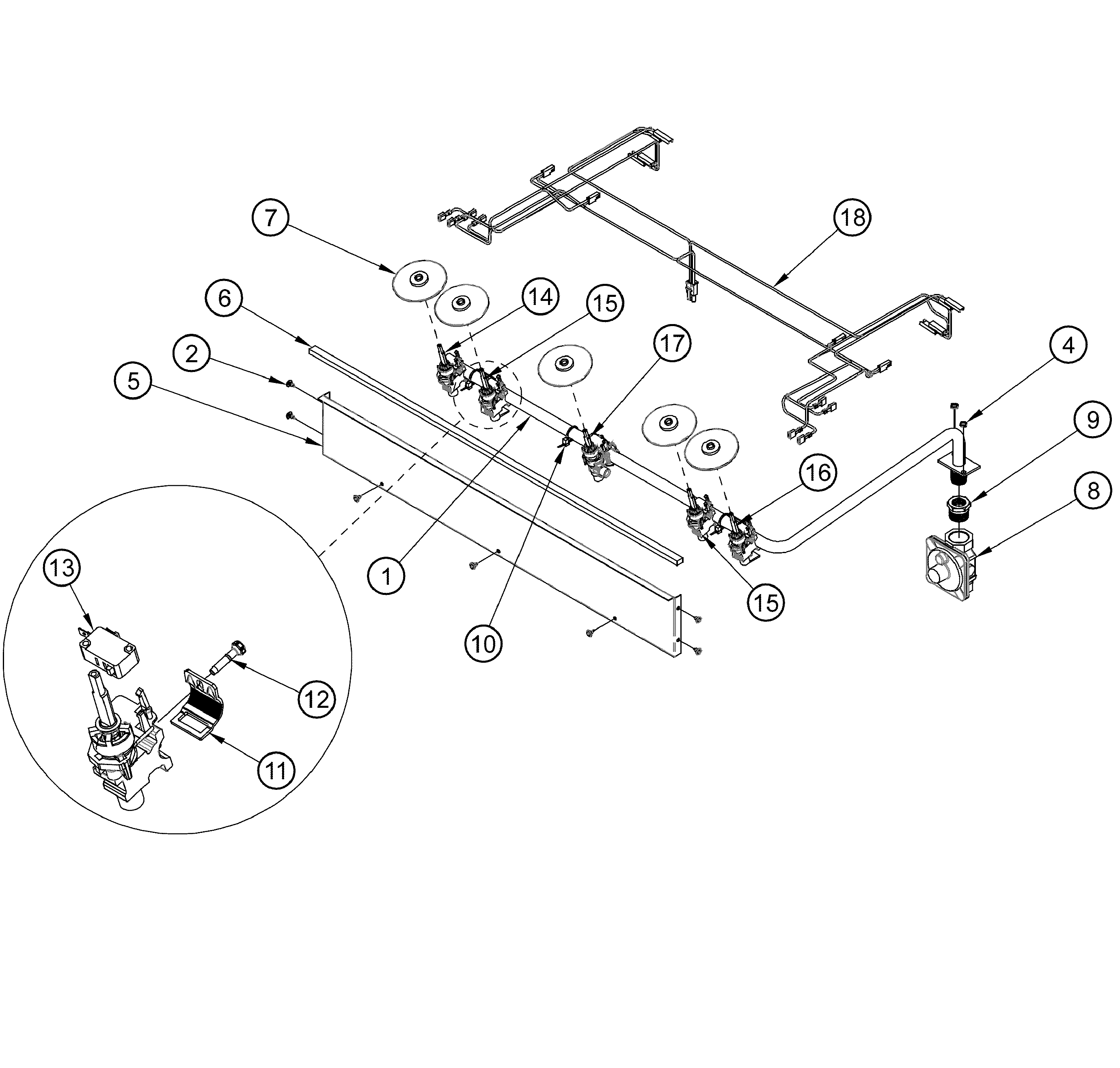 Dacor DCT305SLP manifold diagram