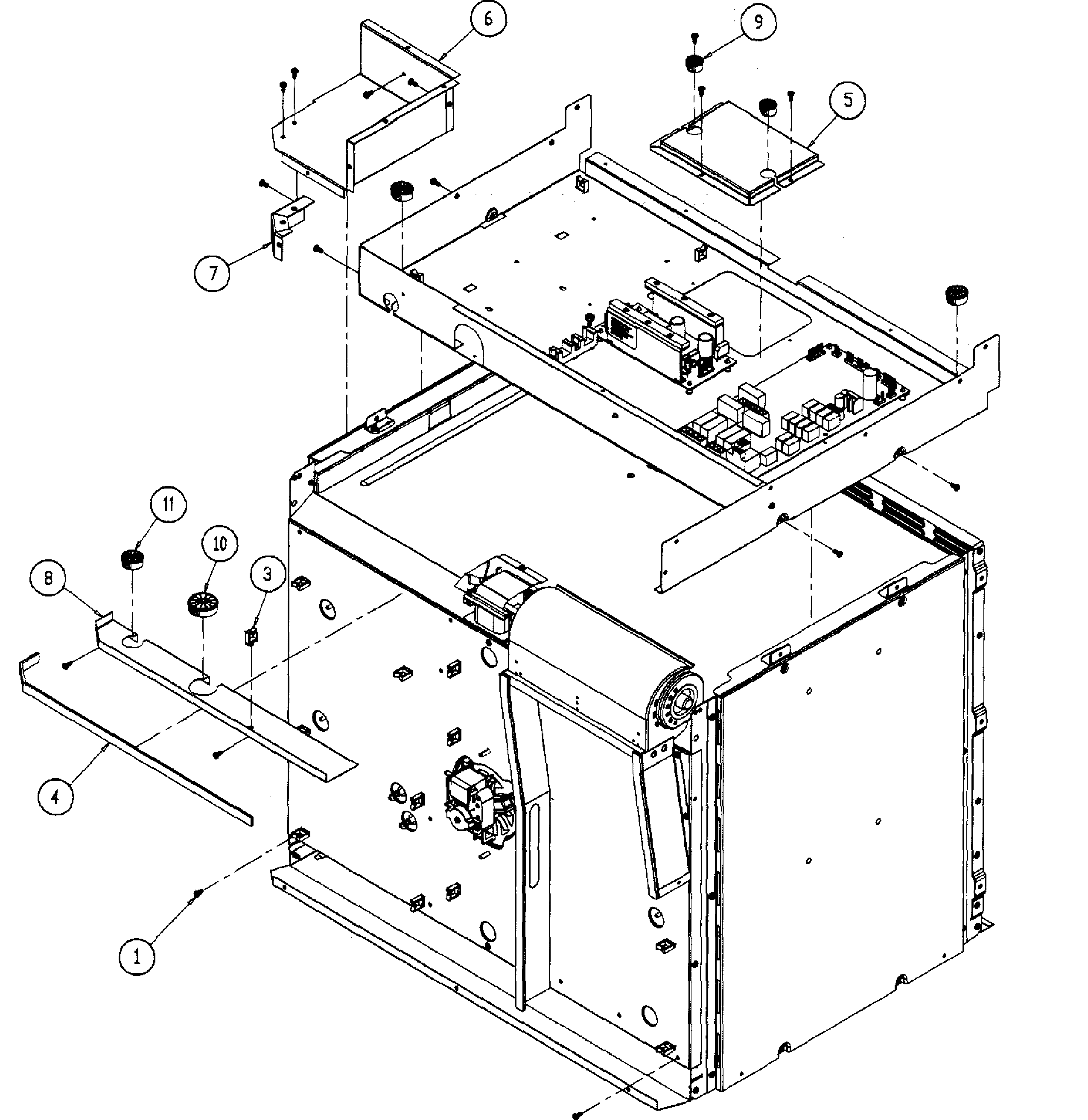 Dacor PO127BK single chassis diagram