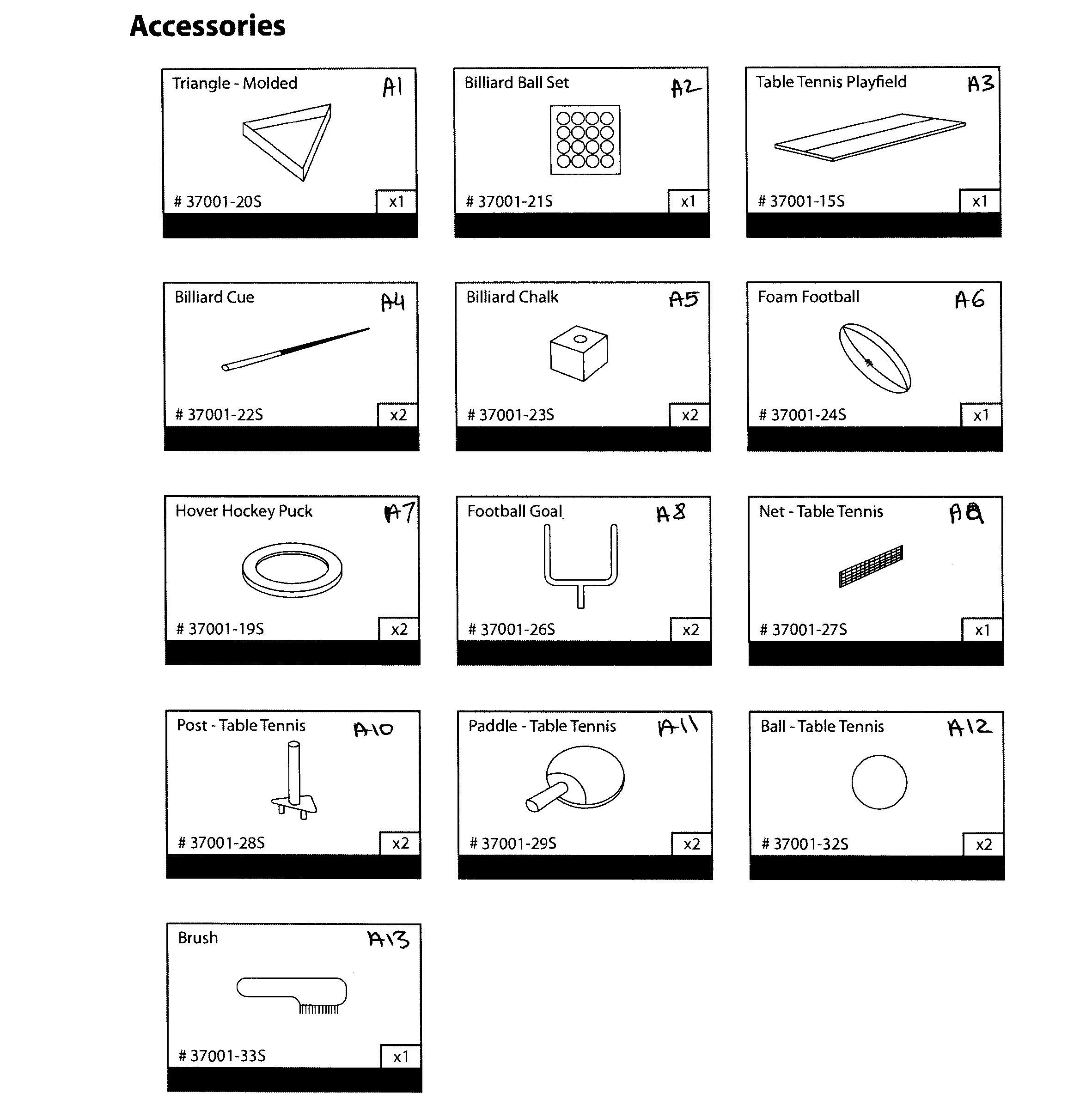 EastPoint Sports 1-1-37001 accessories diagram