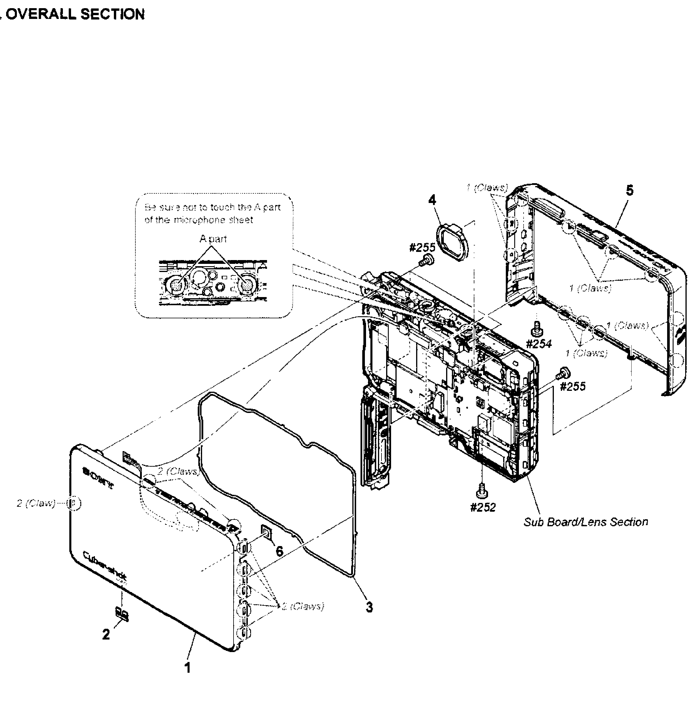 Sony DSC-TX200V/V overall assy diagram