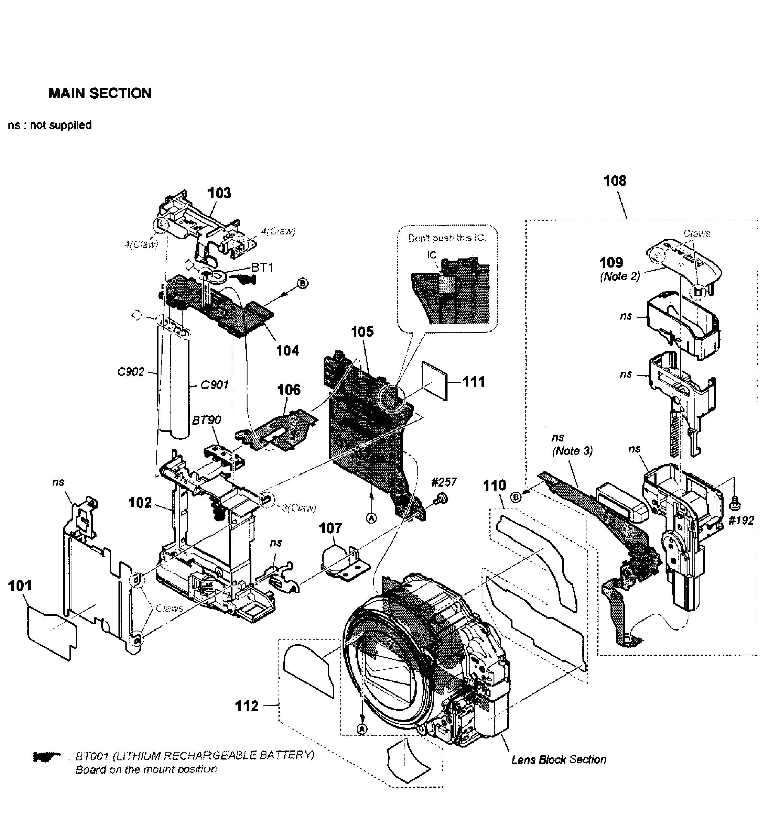 Sony DSC-H90/R main section diagram