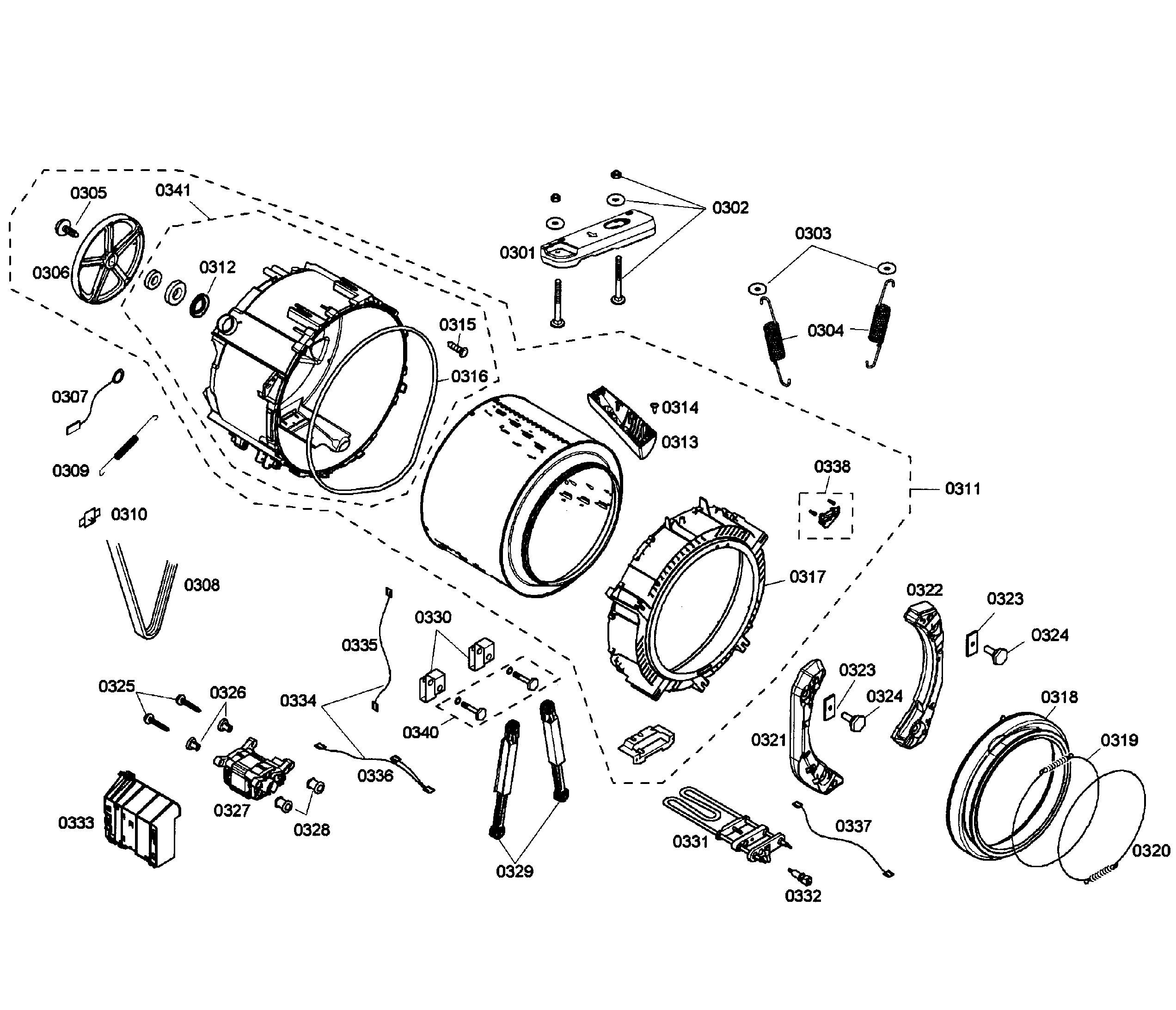 Bosch WFMC5301UC/09 drum assy diagram
