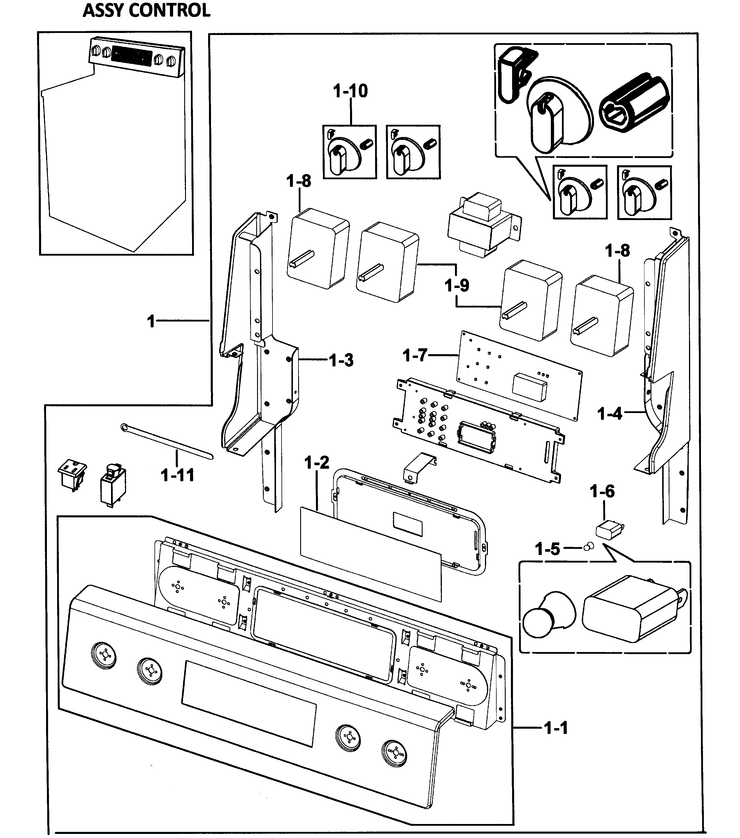 Samsung FER300SW/XAA-00 control panel diagram