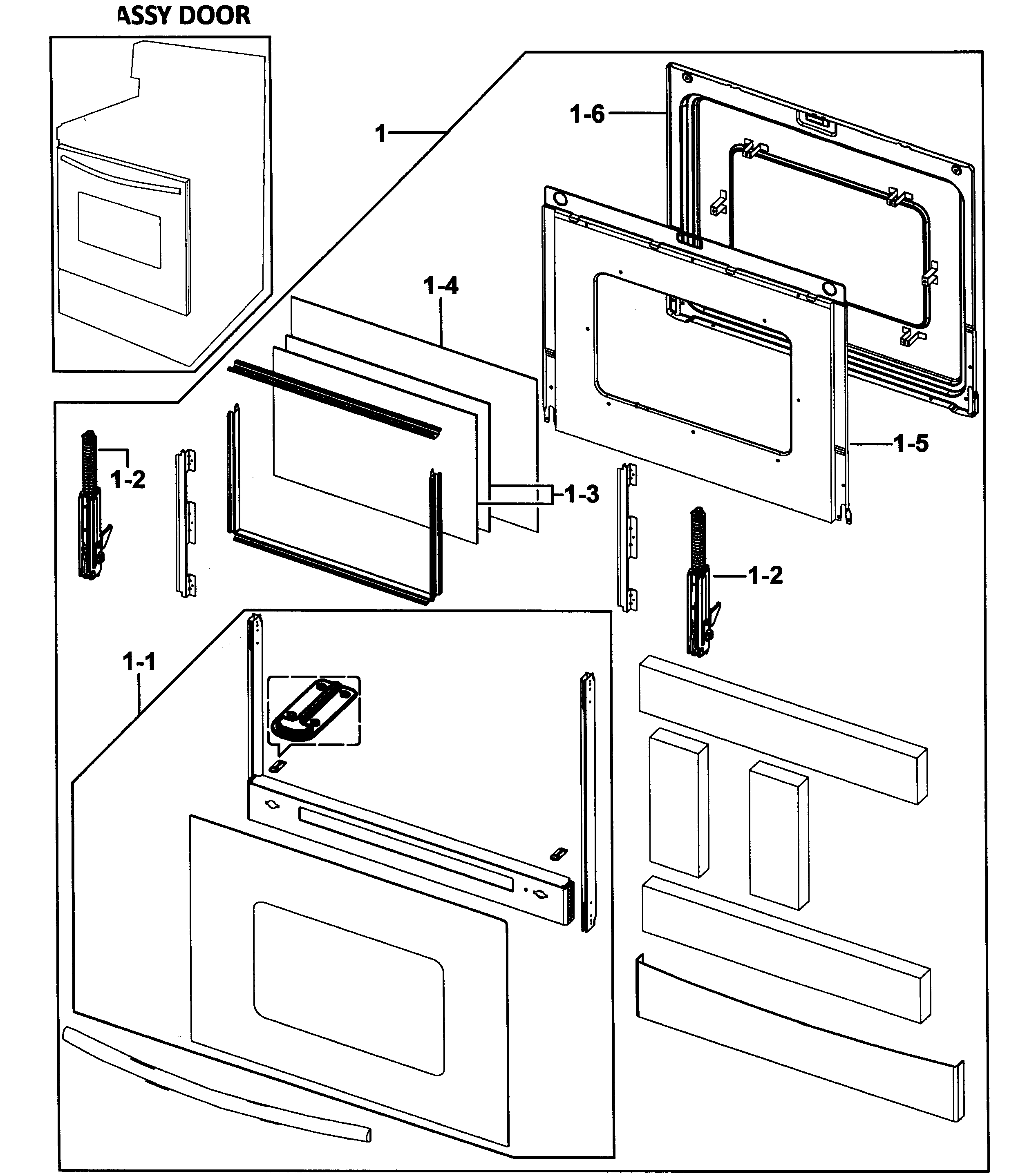 Samsung FER300SW/XAA-00 door assy diagram