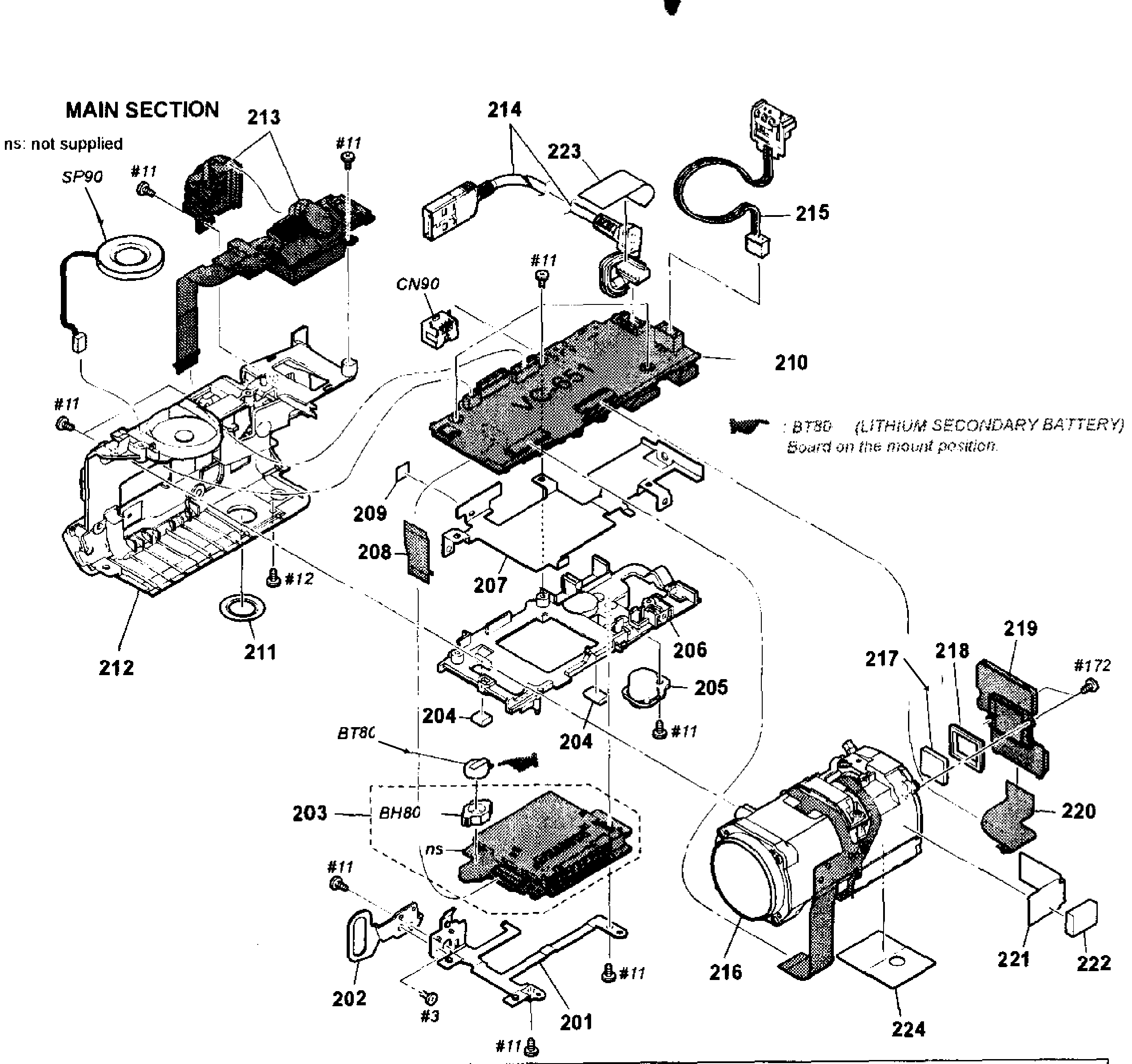 Sony HDR-CX210/B main section diagram
