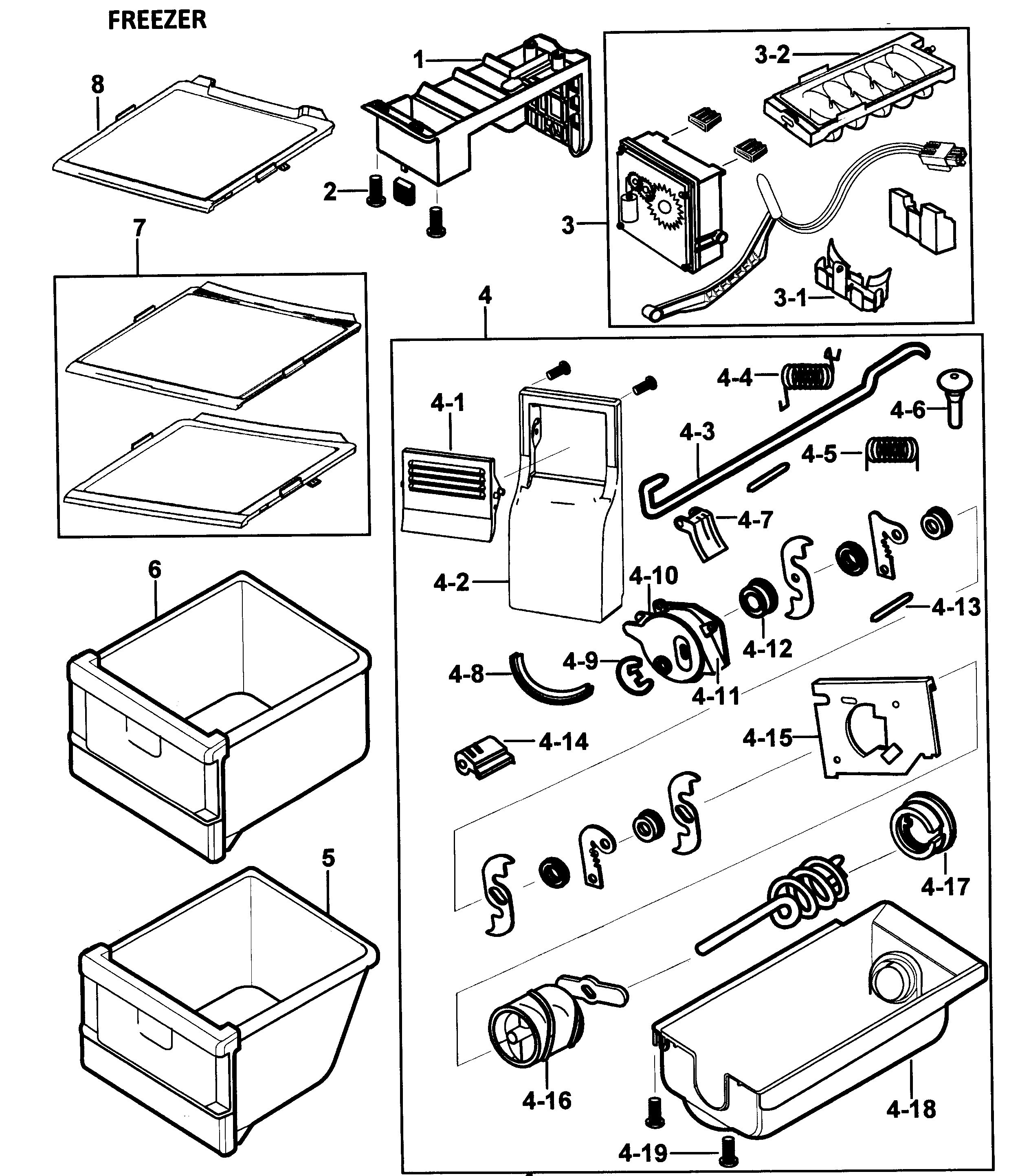 Samsung RS2578WW/XAA-00 ice maker diagram