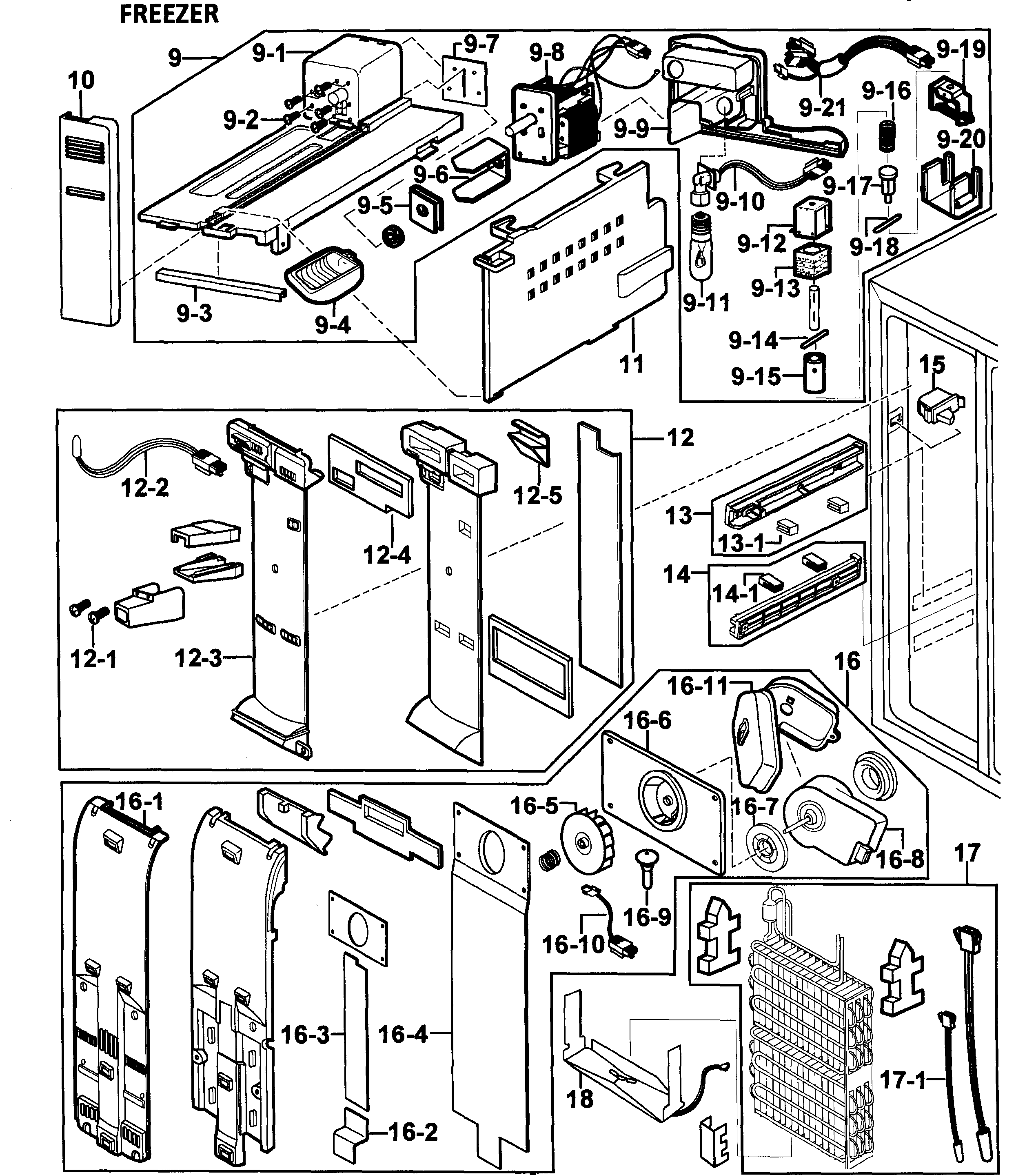 Samsung RS2578WW/XAA-00 freezer diagram