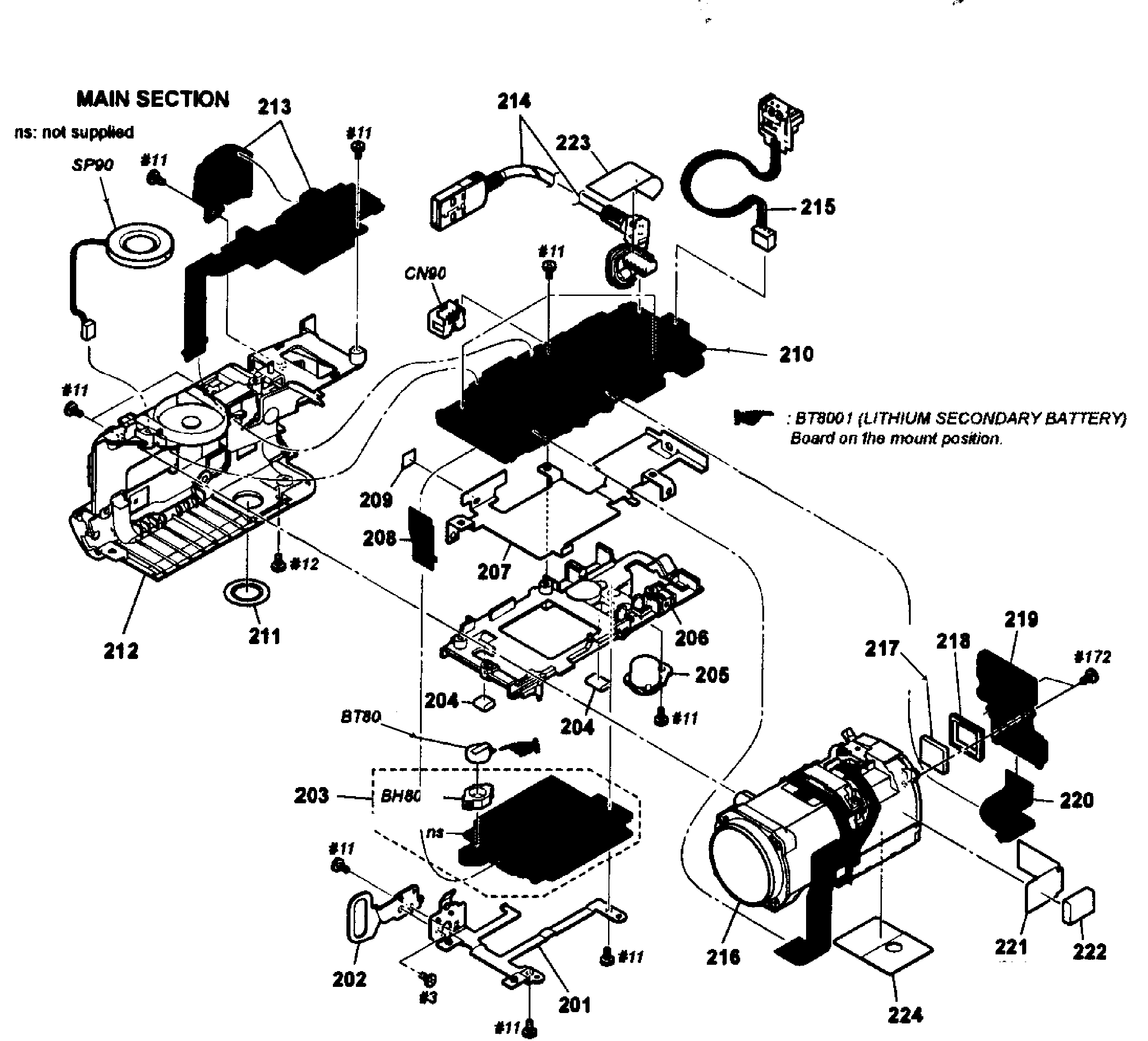 Sony HDR-CX190/B main assy diagram