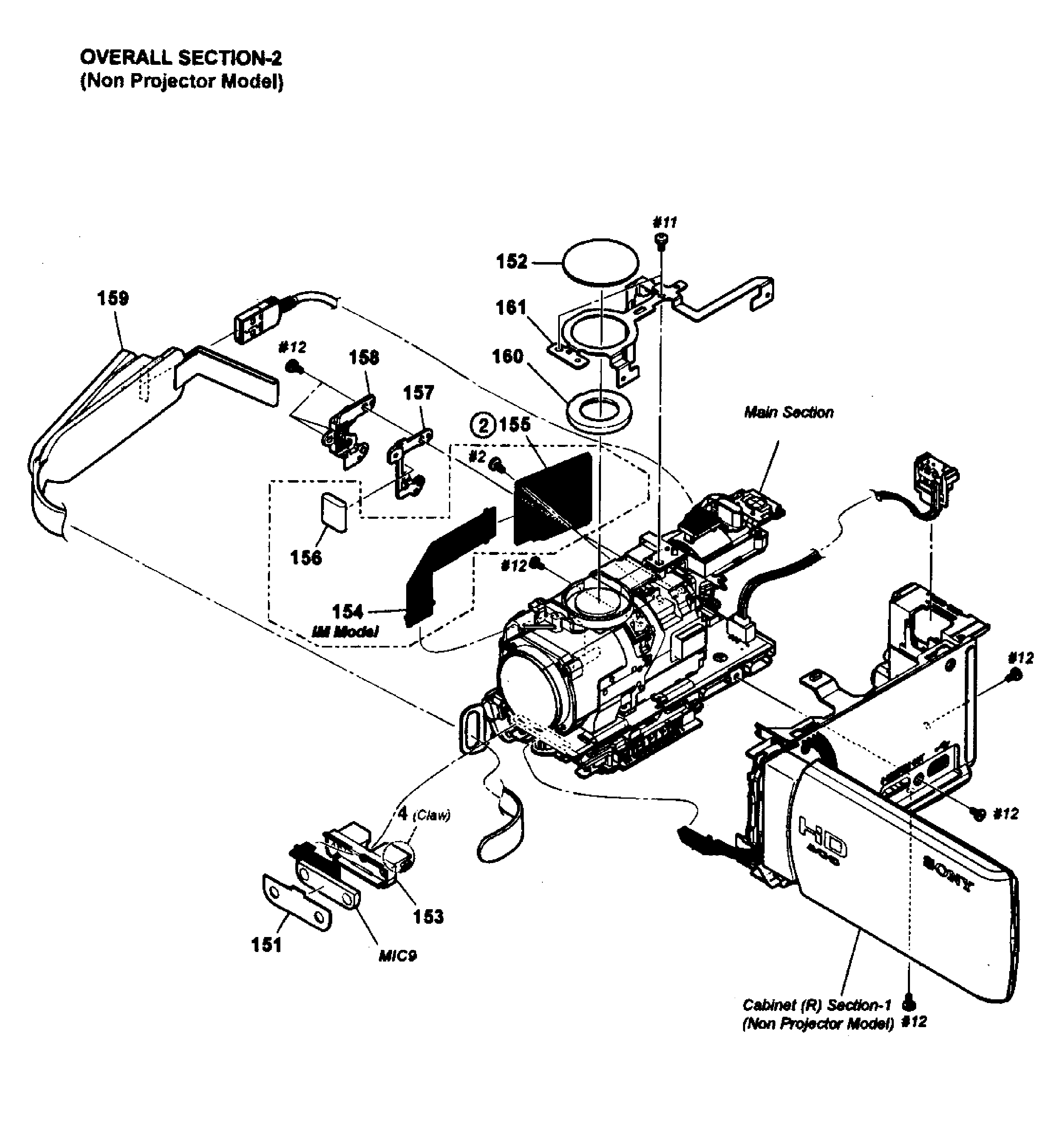 Sony HDR-CX190/L left assy diagram