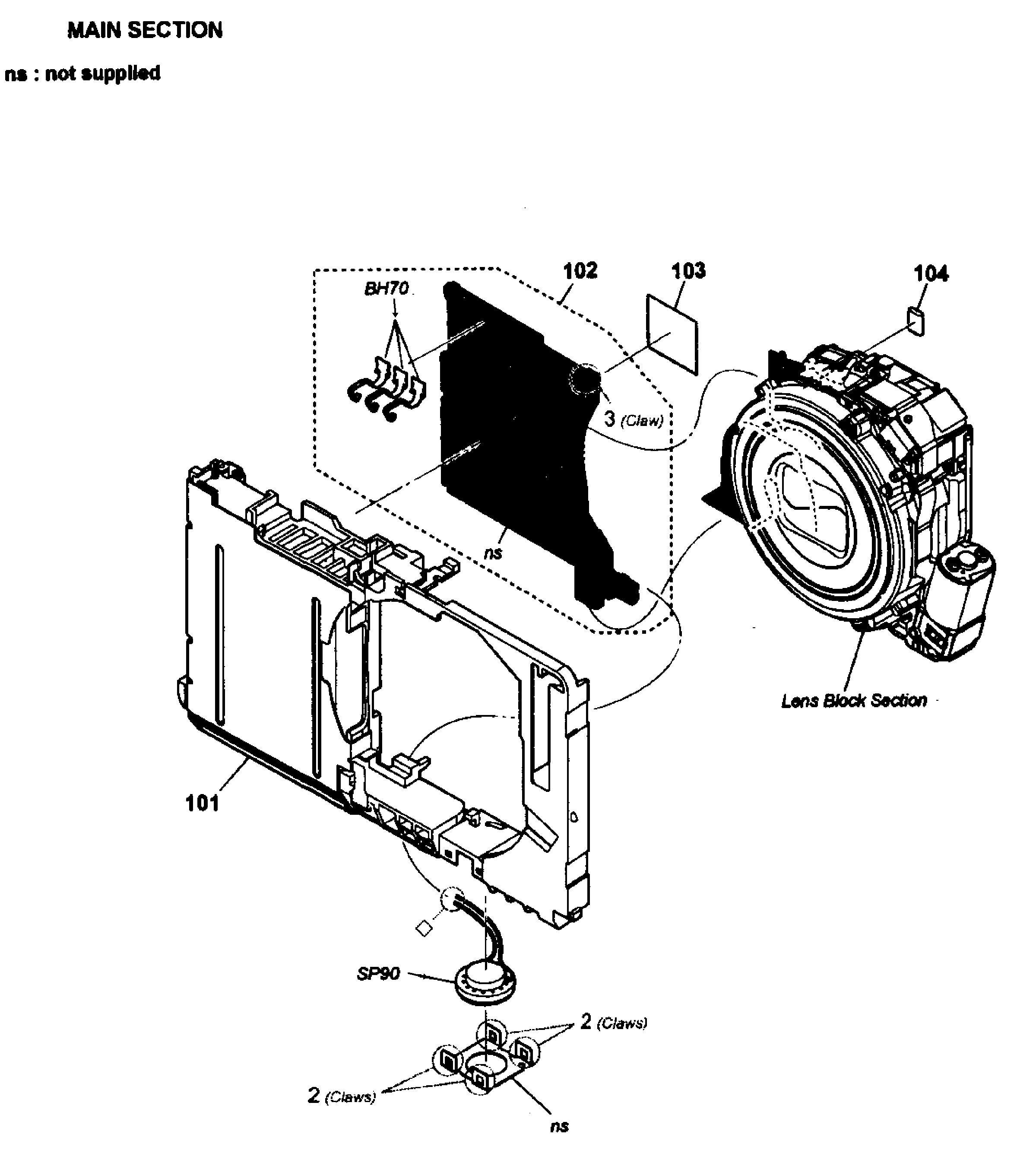 Sony DSC-W690/B main assy diagram