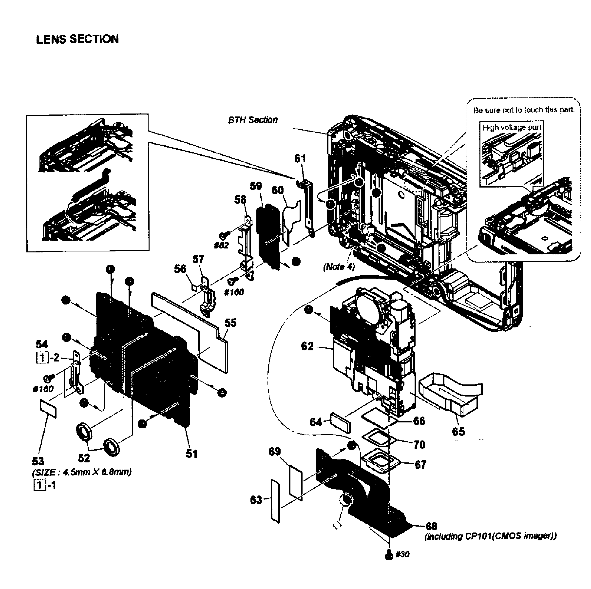 Sony DSC-TX20/B lens assy diagram