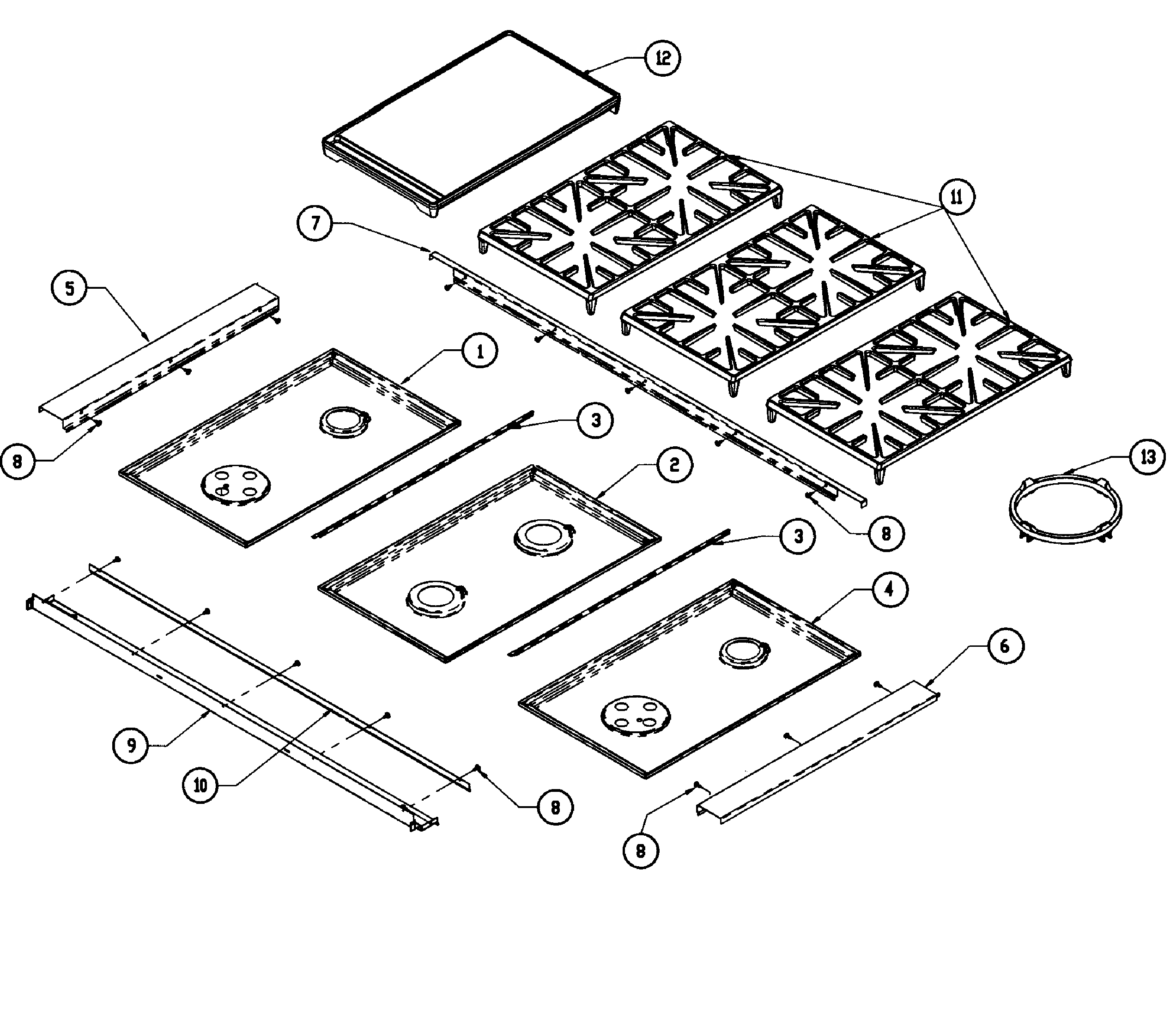 Dacor EG486SCHNG top assy diagram