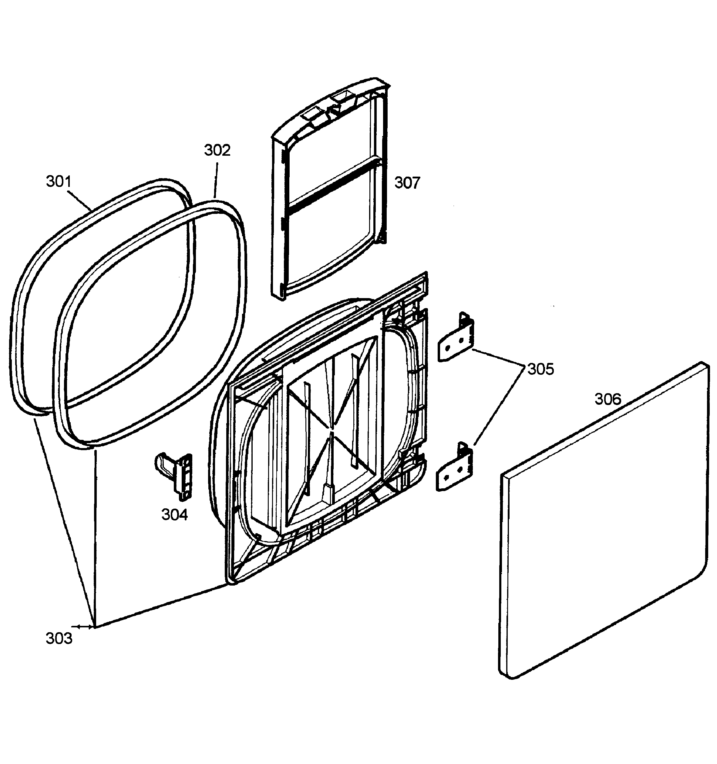 Bosch WTA3500UC/08 door assy diagram