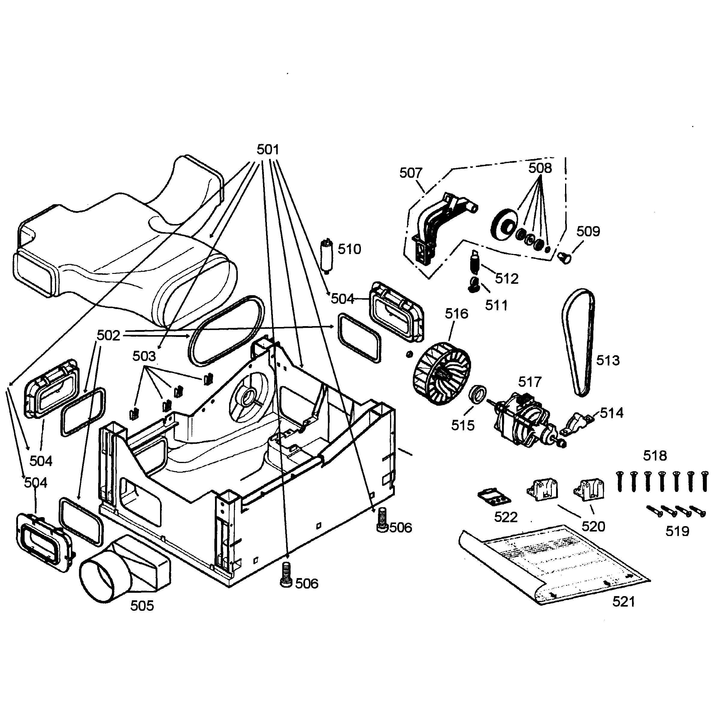 Bosch WTA3500UC/08 base assy diagram