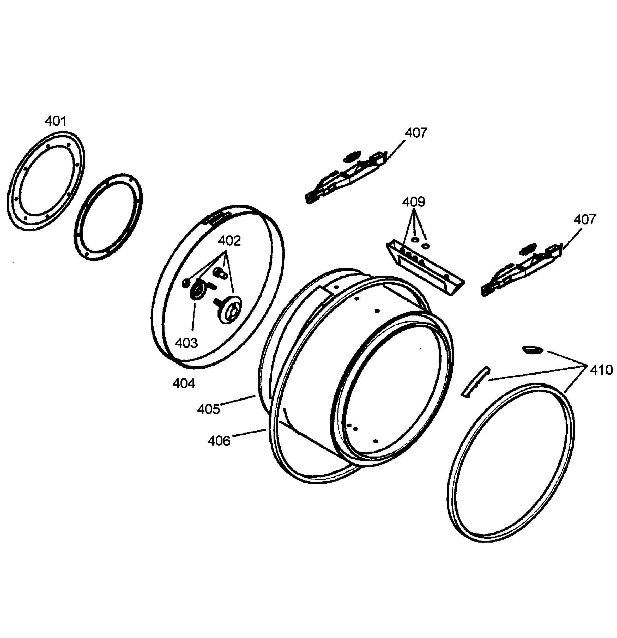 Bosch WTA3500UC/10 drum assy diagram