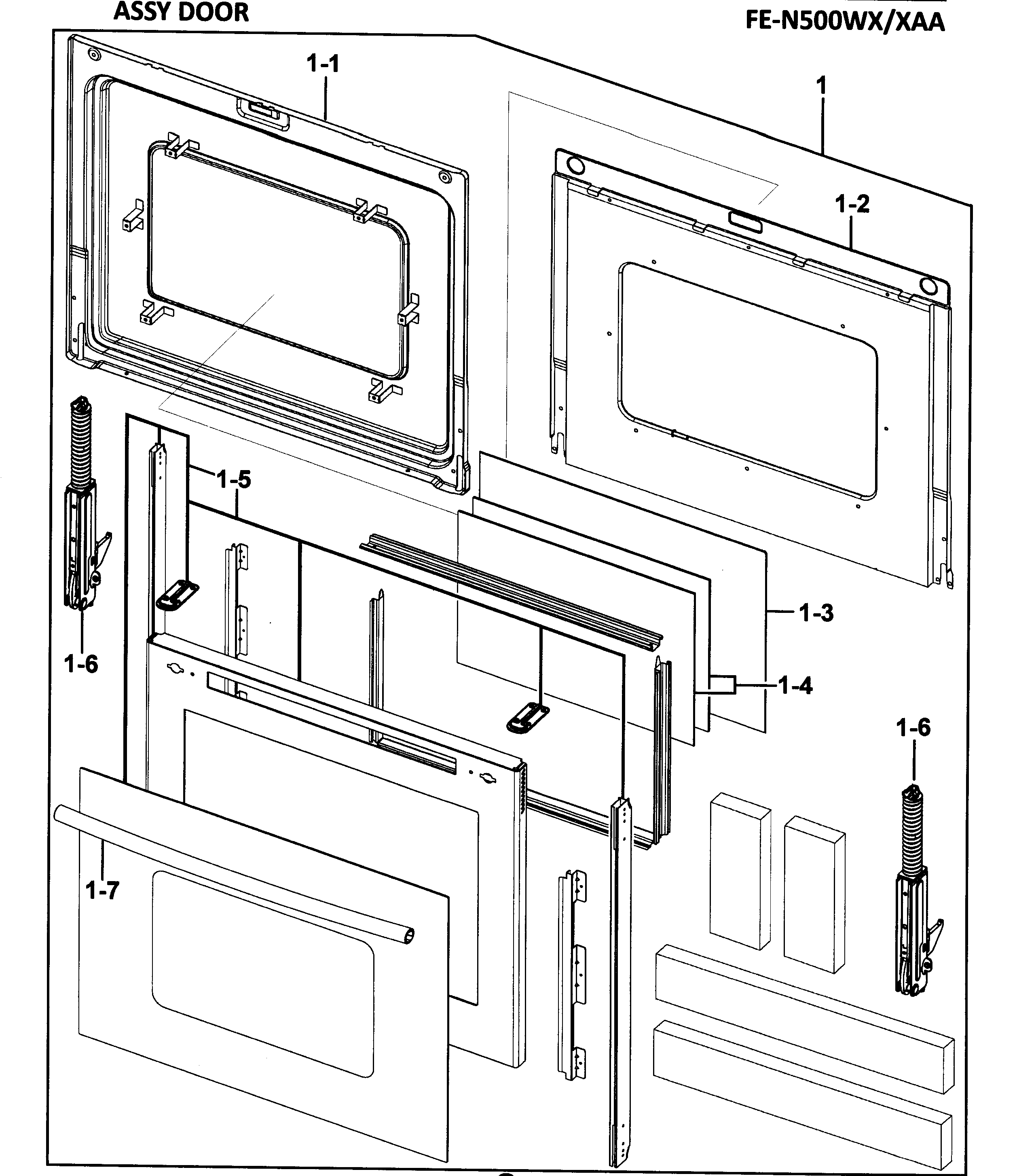 Samsung FE-N500WX/XAA-00 door assy diagram
