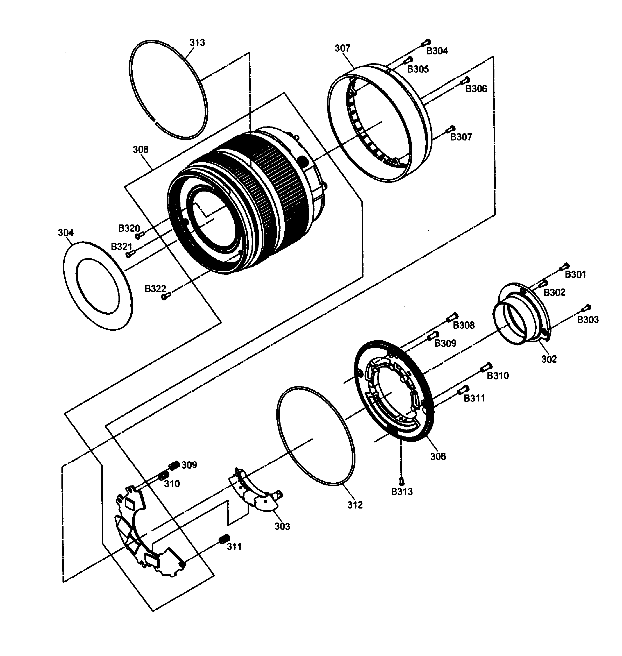Panasonic DMC-GX1KK lens assy diagram