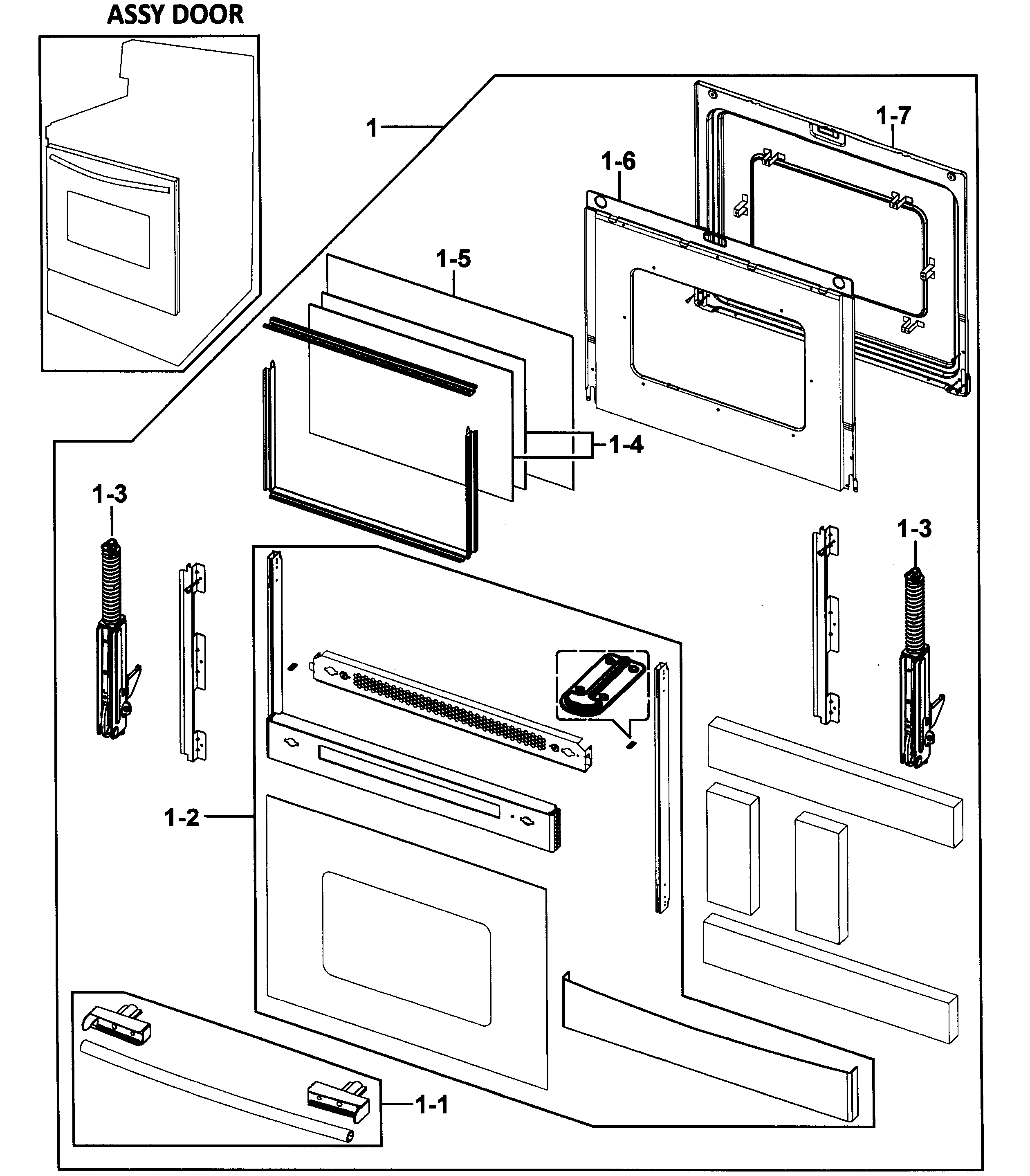 Samsung FTQ352IWUX/XAA-00 door assy diagram