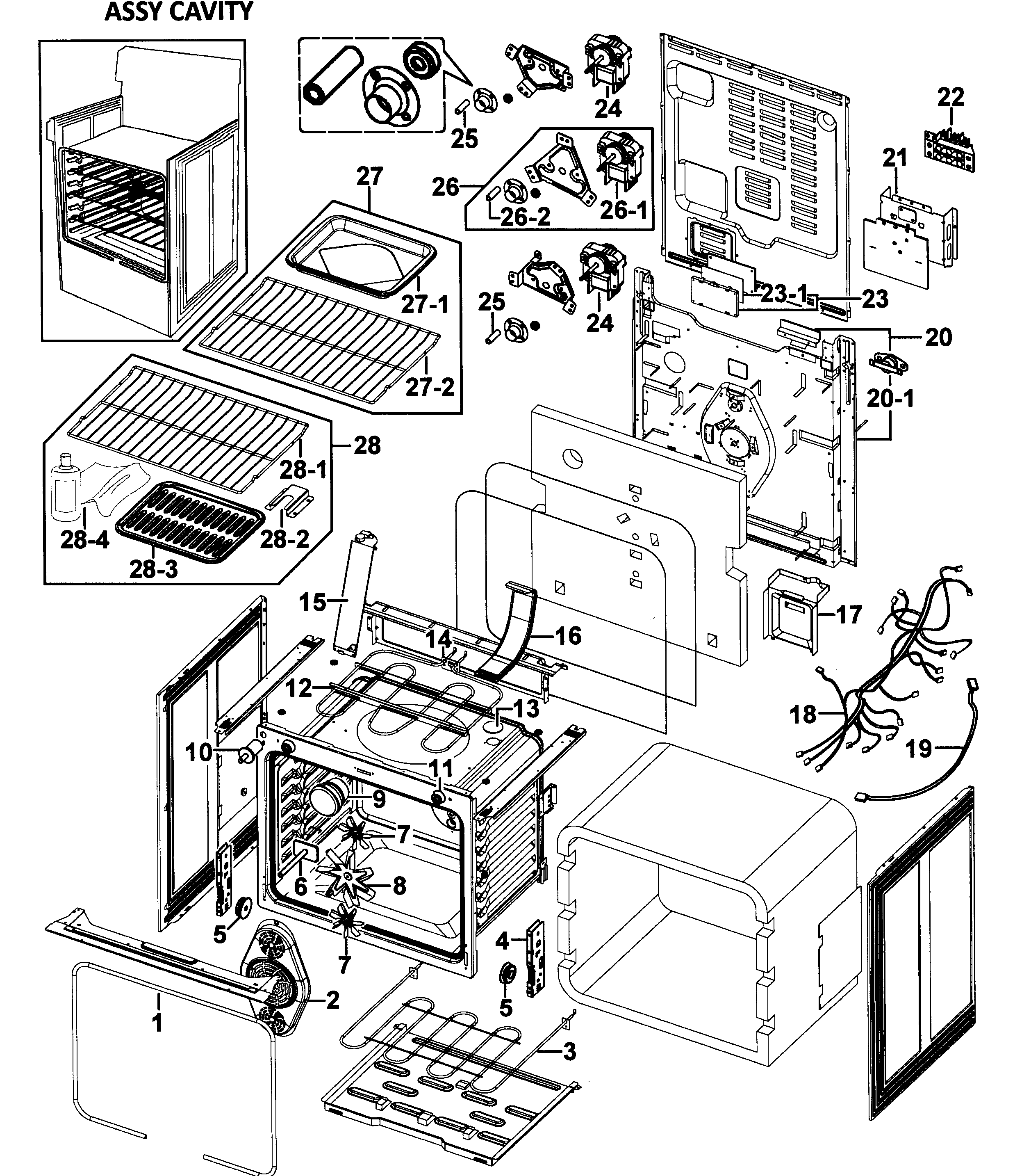 Samsung FTQ352IWUX/XAA-03 cavity assy diagram