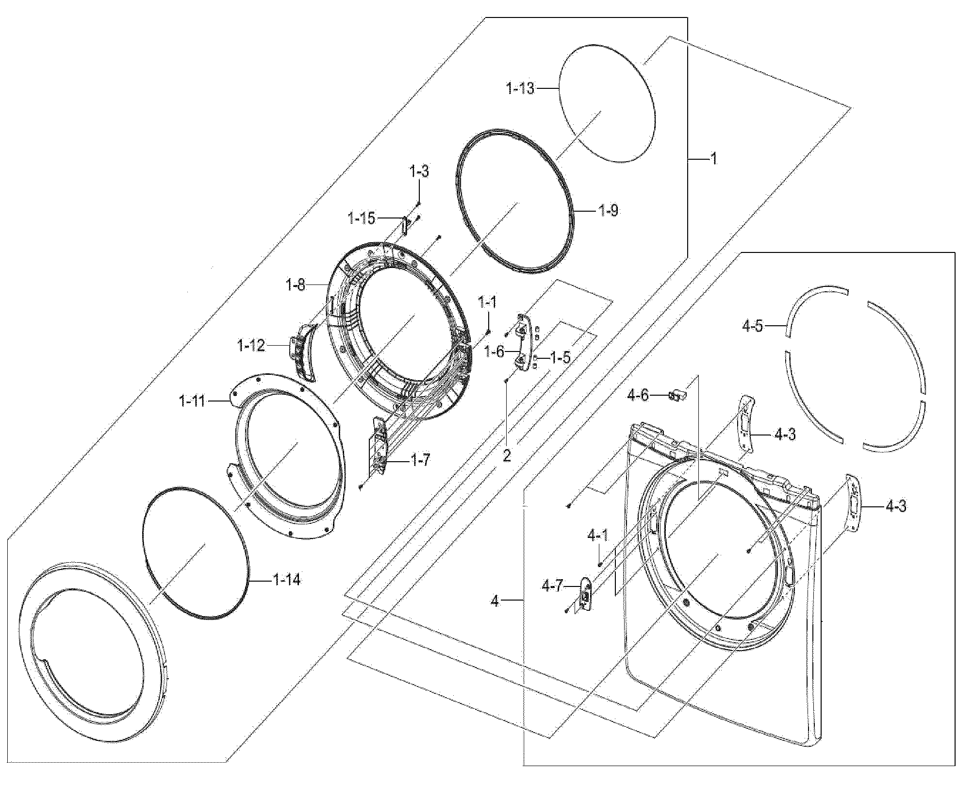 Kenmore 40289032010 front assyy diagram