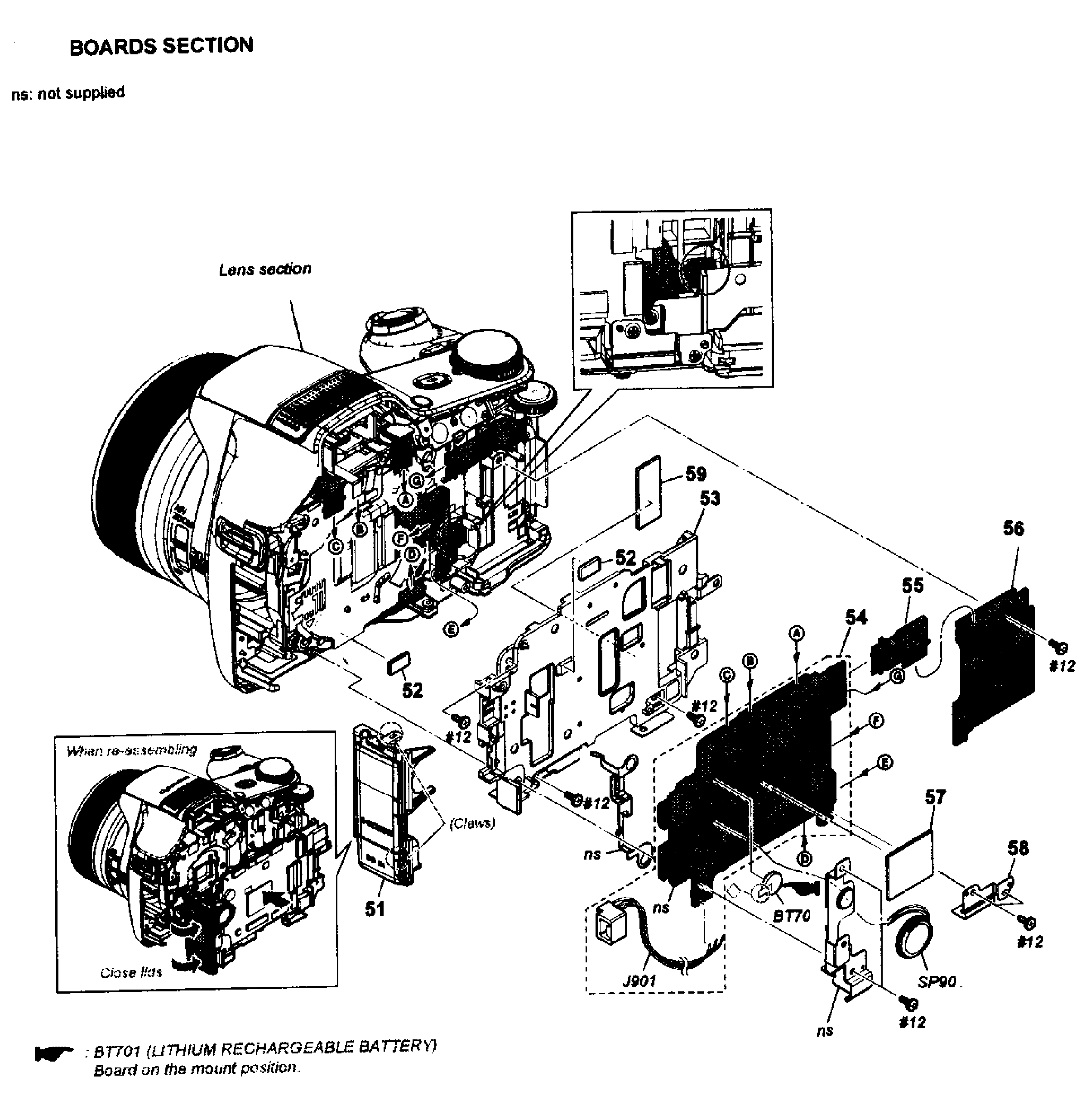 Sony DSC-HX200V pcb layout diagram