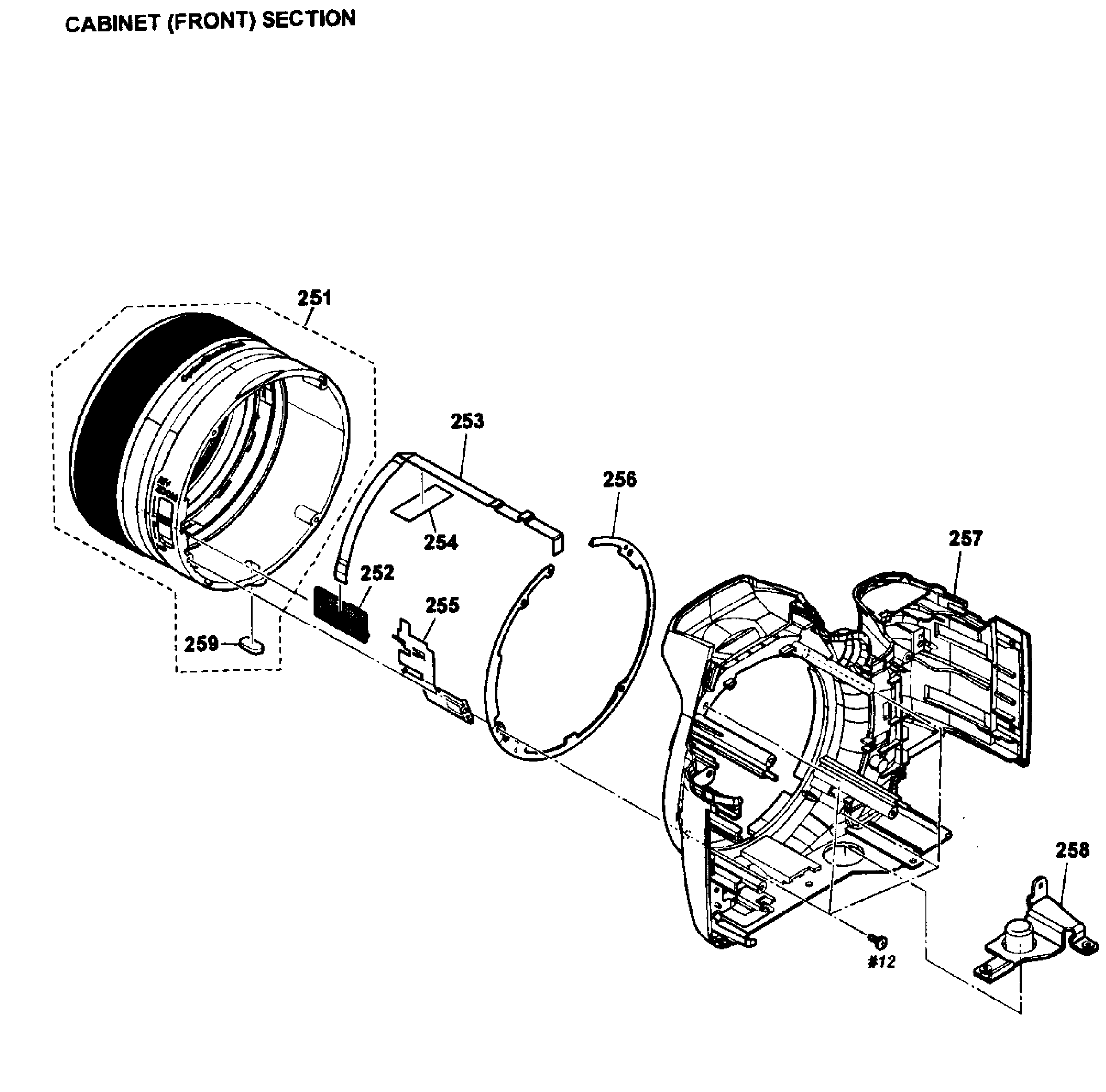 Sony DSC-HX200V front assy diagram