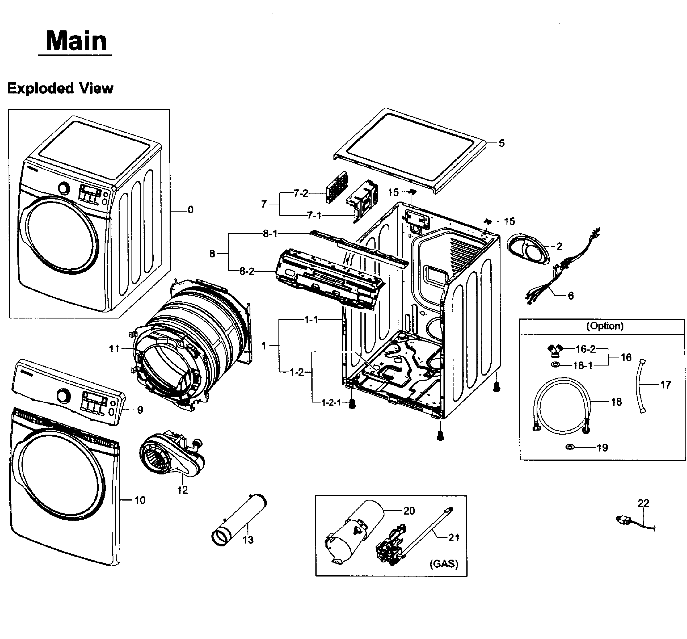 Samsung DV405GTPAWR/AA-01 main assy diagram