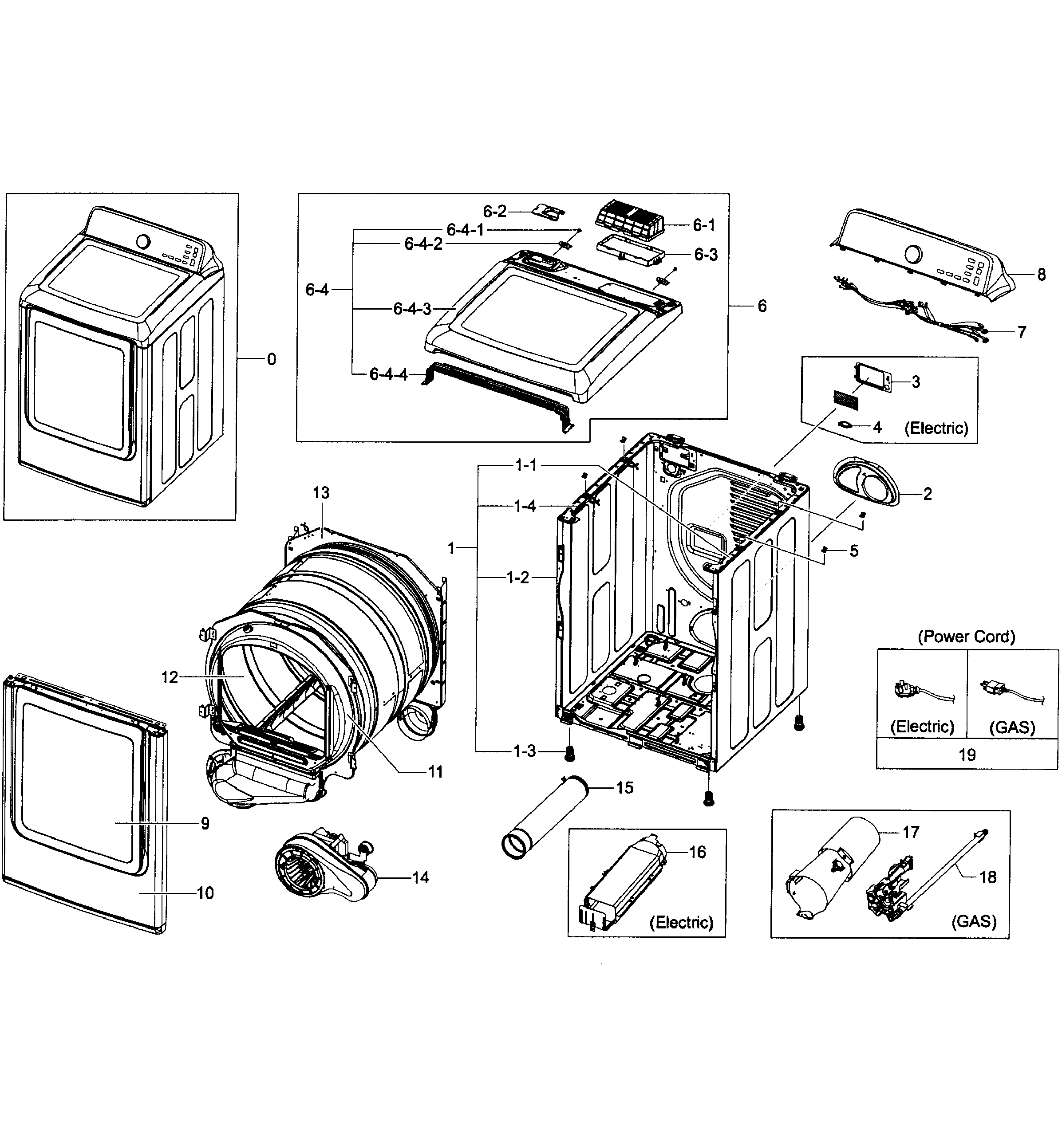 Samsung DV456EWHDWR/AA-01 main assy diagram