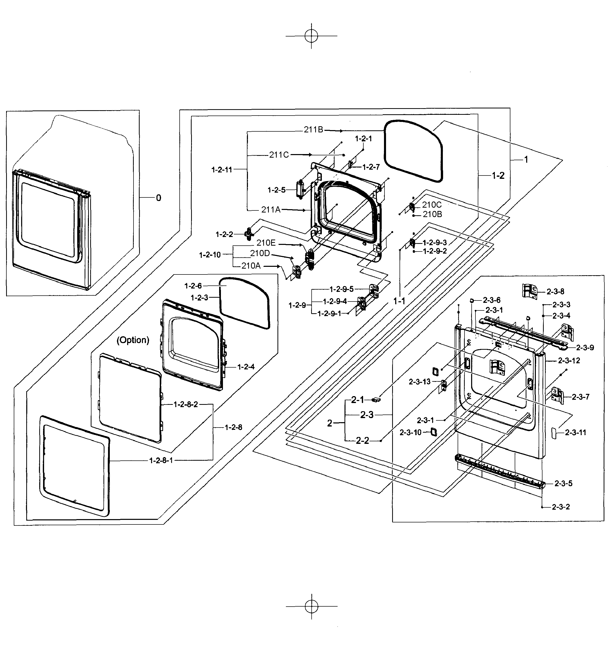 Samsung DV456EWHDSU/AA-01 front/door assy diagram