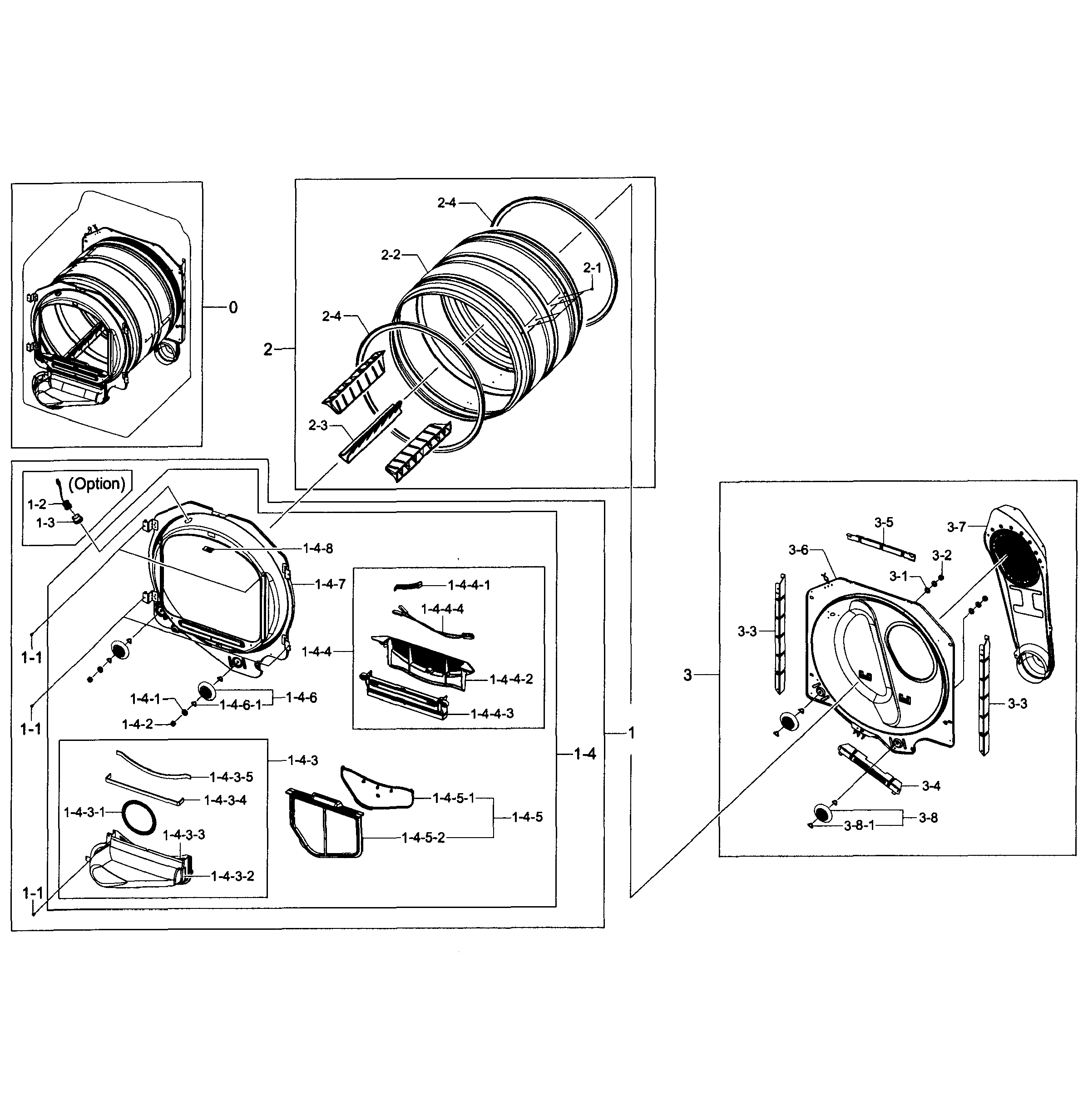 Samsung DV456EWHDSU/AA-01 drum assy diagram