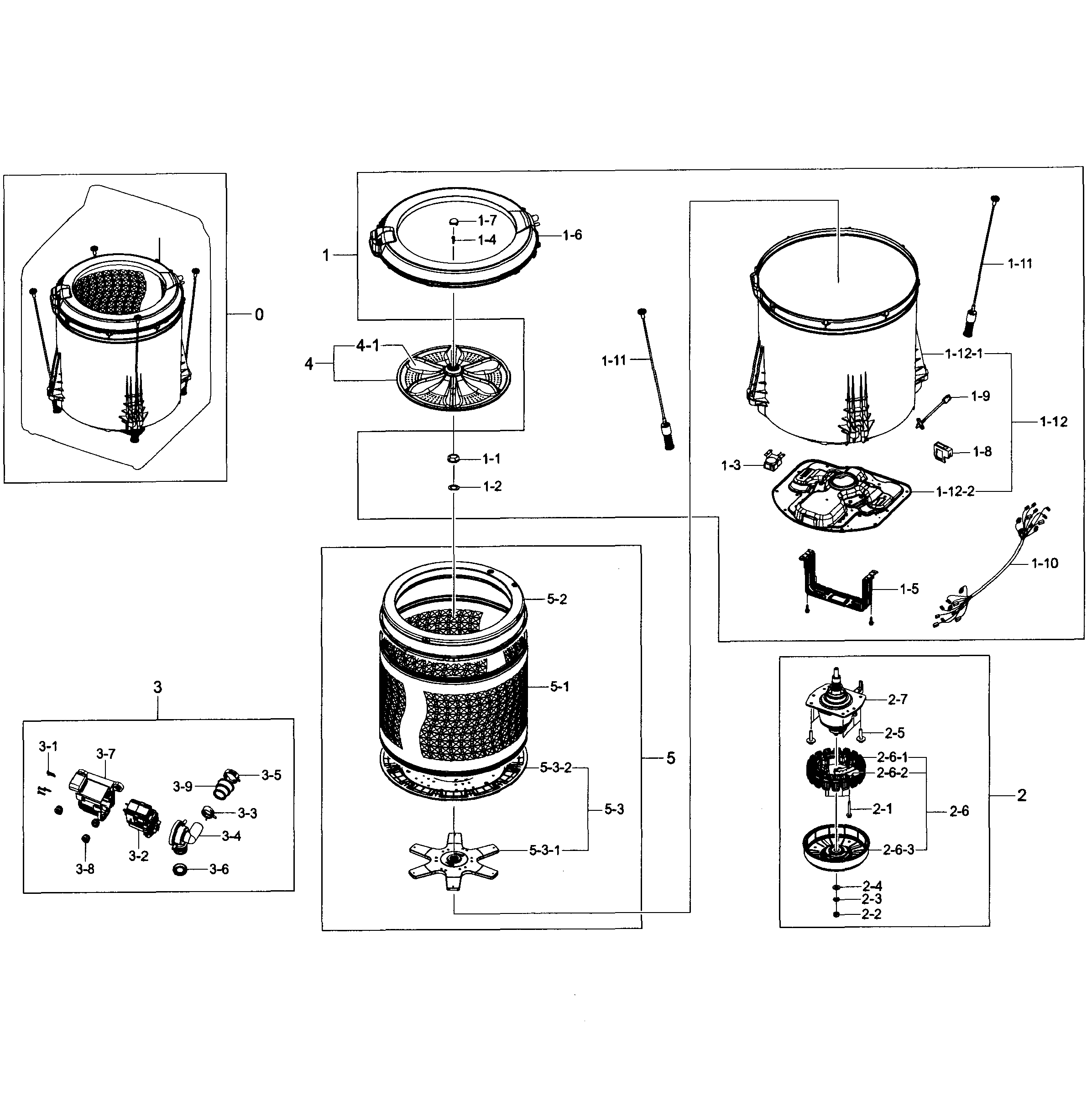 Samsung WA422PRHDWR/AA-01 tub assy diagram