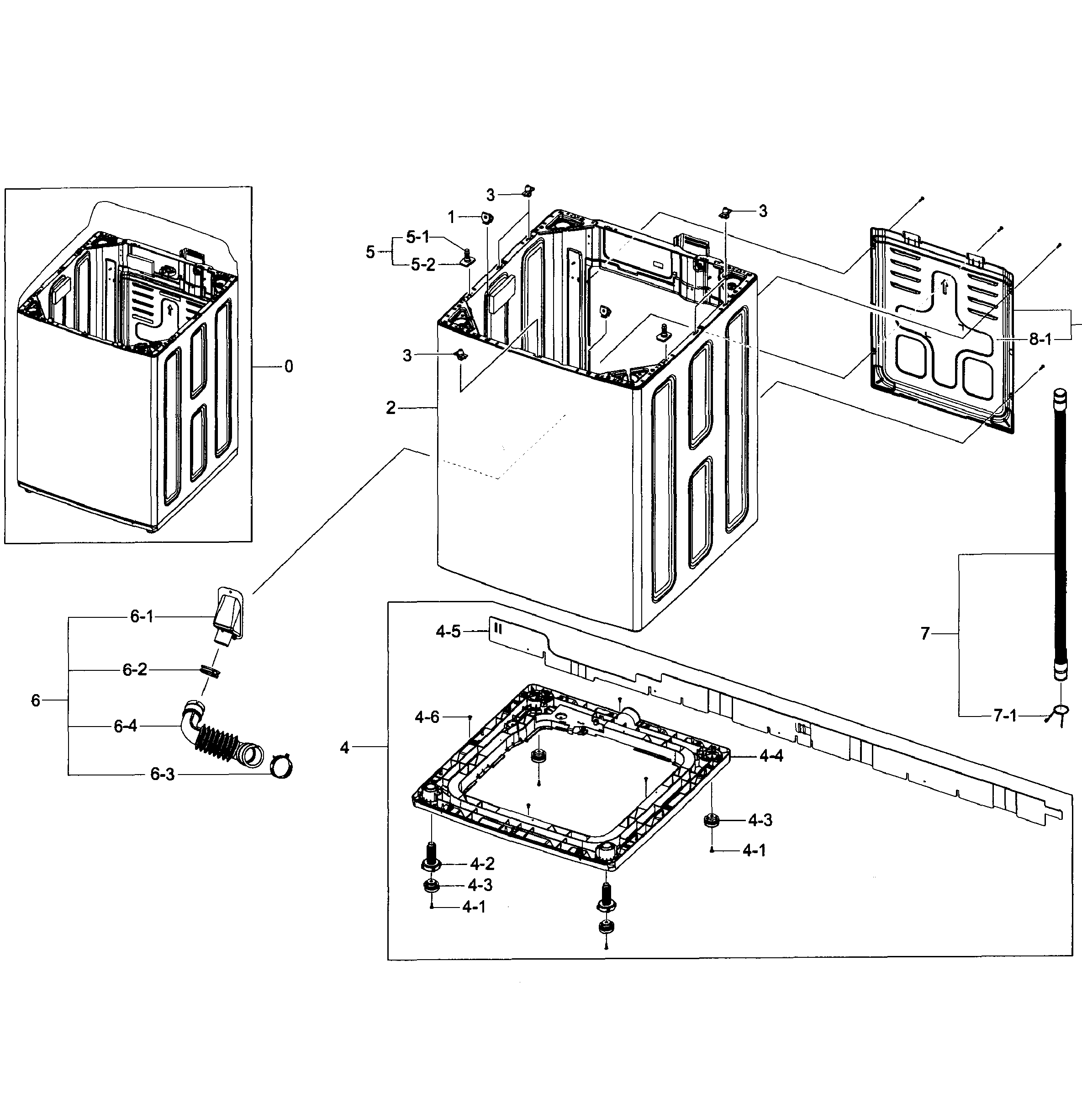 Samsung WA422PRHDWR/AA-01 frame assy diagram