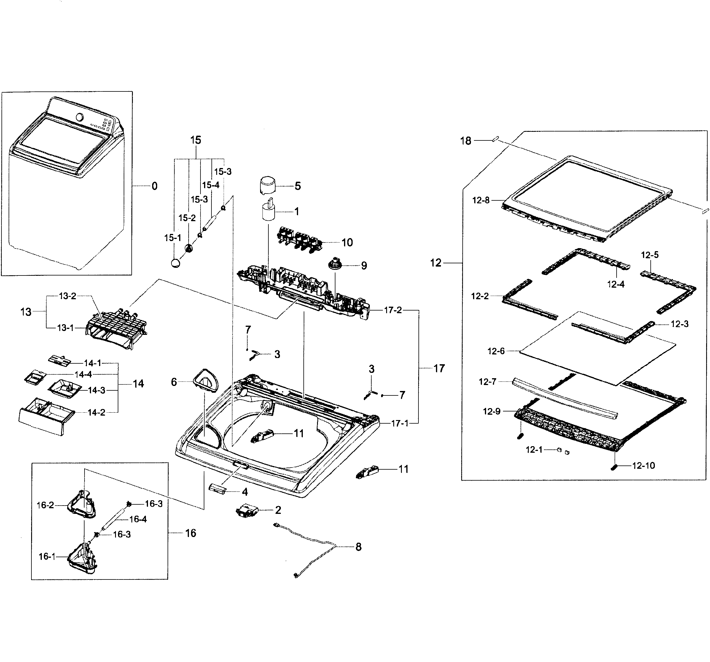 Samsung WA456DRHDWR/AA-01 top cover assy diagram