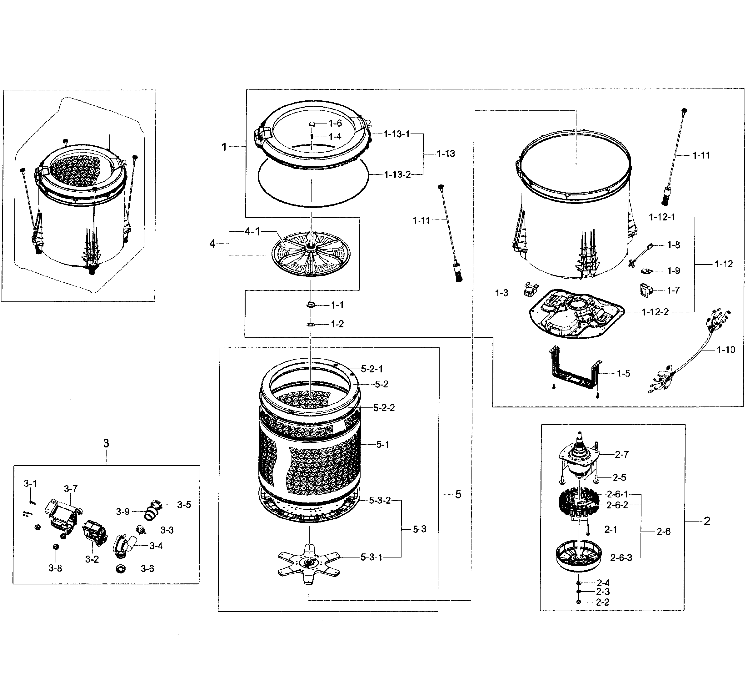 Samsung WA456DRHDWR/AA-01 tub assy diagram