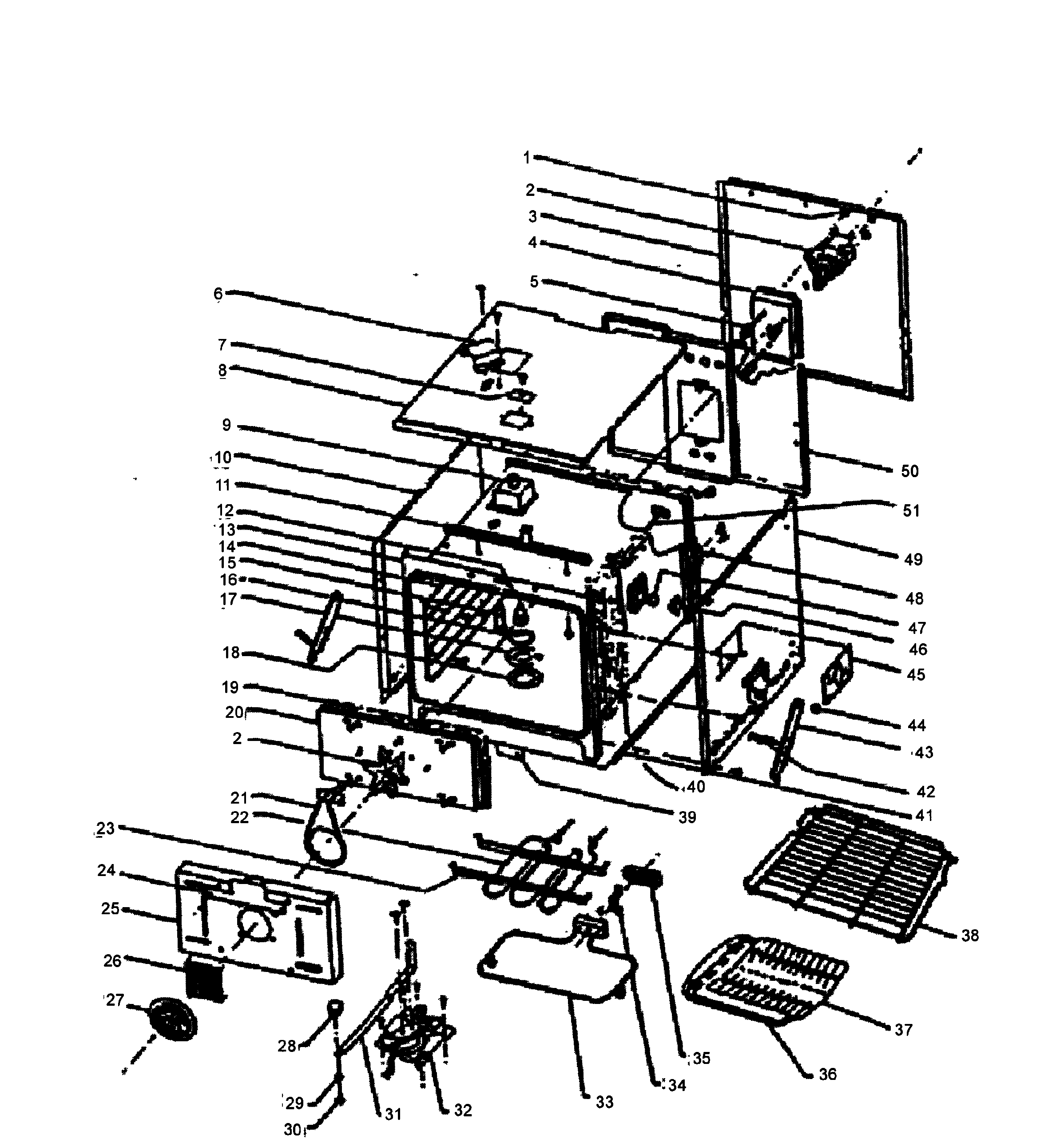 Dacor W305 oven assy diagram