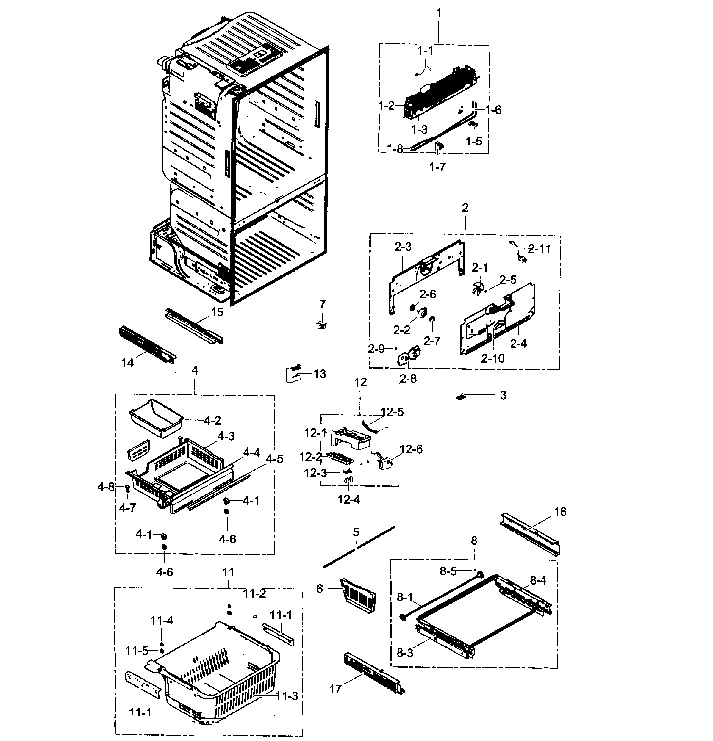 Samsung RF323TEDBSR/AA-01 freezer diagram