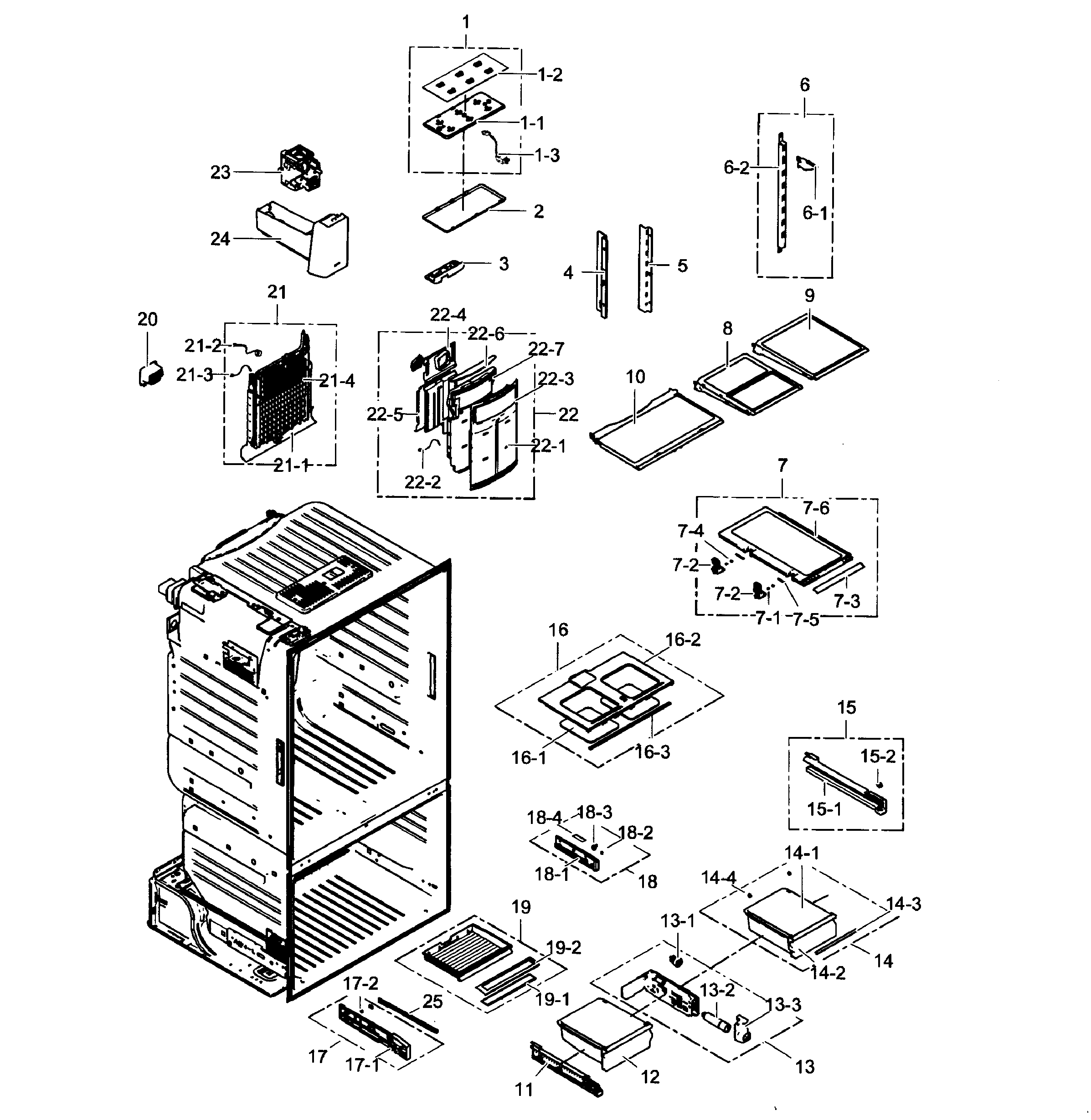 Samsung RF323TEDBSR/AA-01 refrigerator diagram