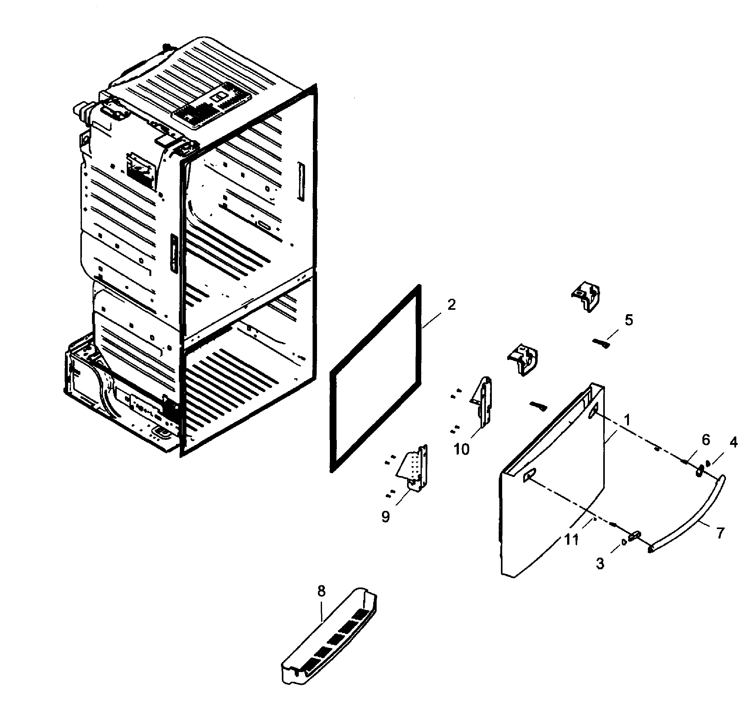 Samsung RF323TEDBSR/AA-01 freezer door diagram