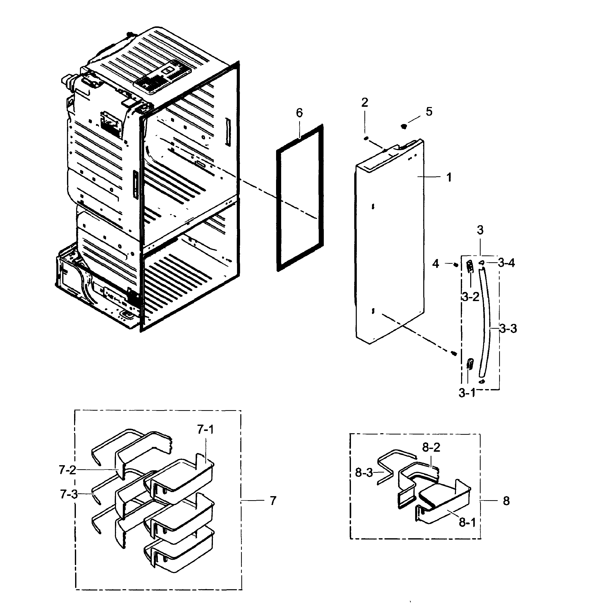 Samsung RF323TEDBSR/AA-01 right door diagram