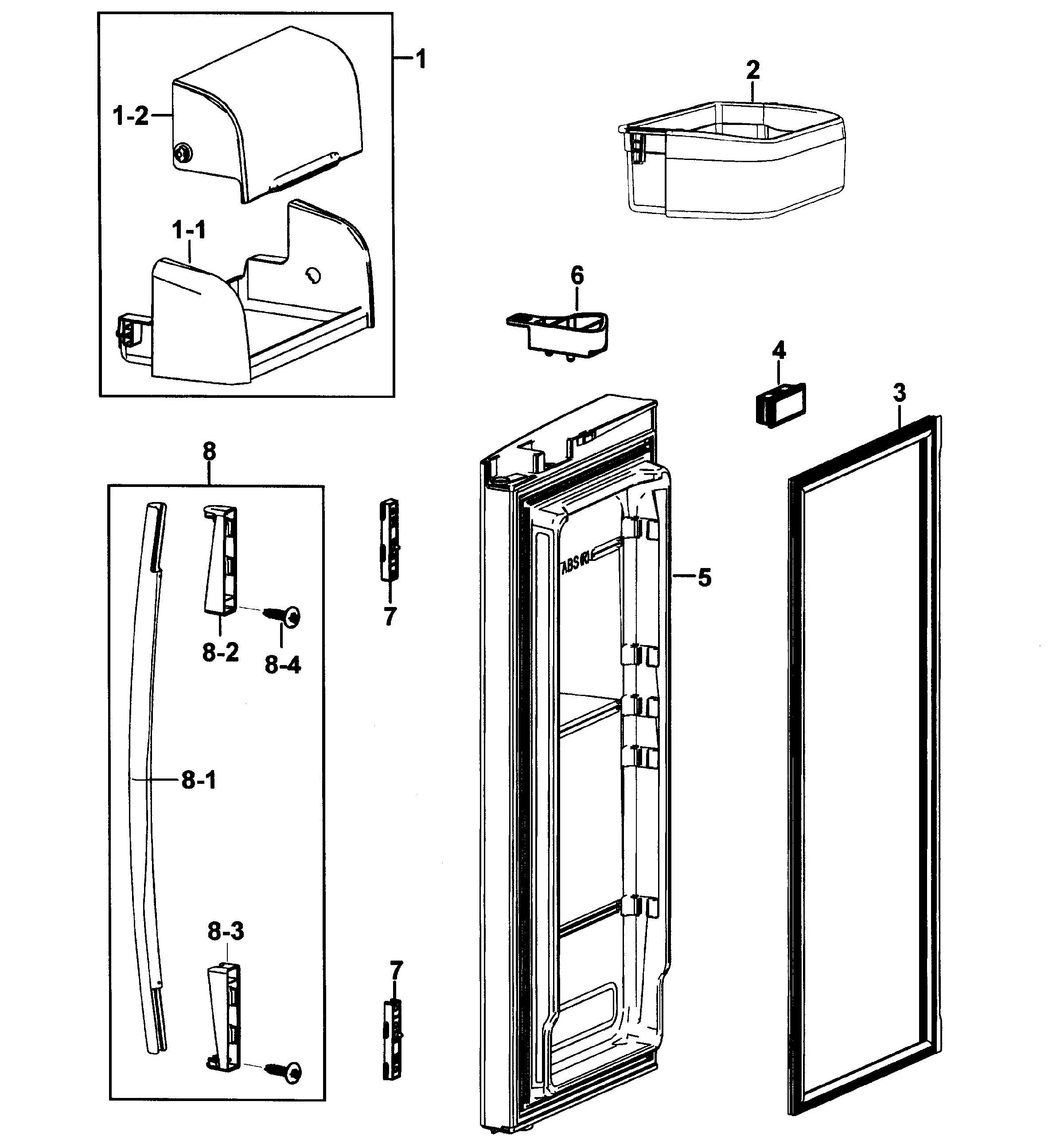 Samsung RF267AABP/XAA-00 right door diagram
