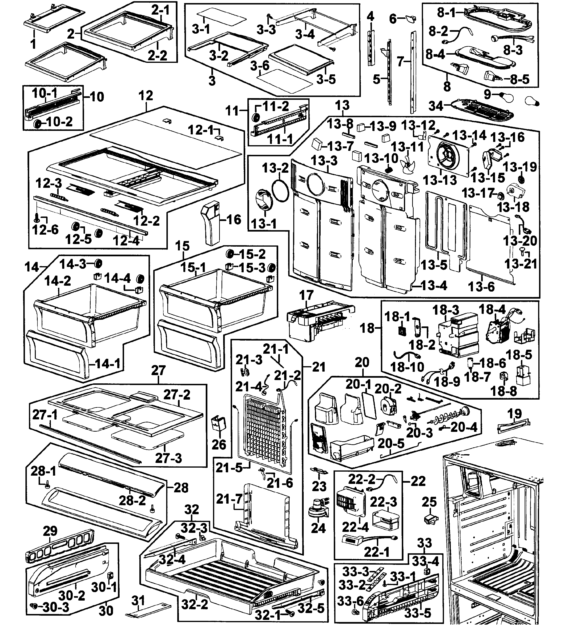 Samsung RF267AARS/XAA-00 refrigerator diagram