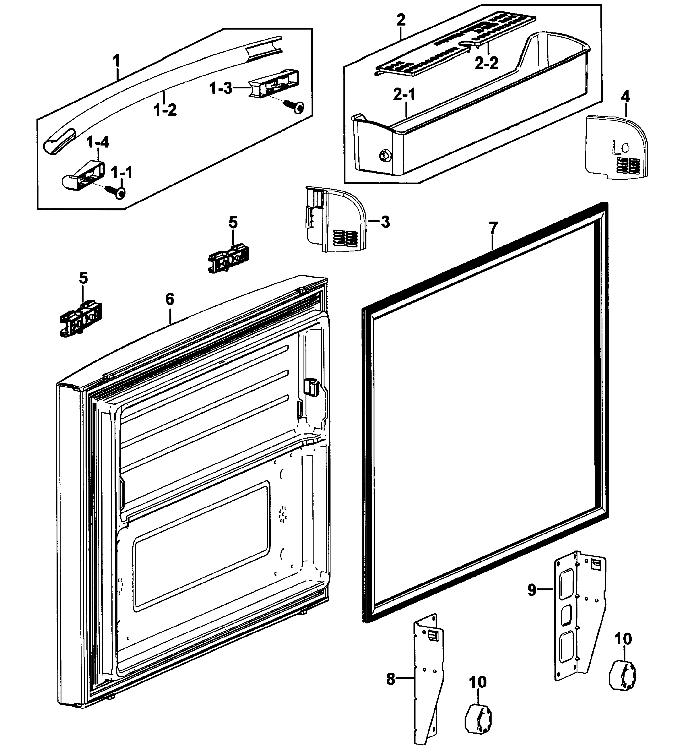 Samsung RF267AARS/XAA-00 freezer door diagram