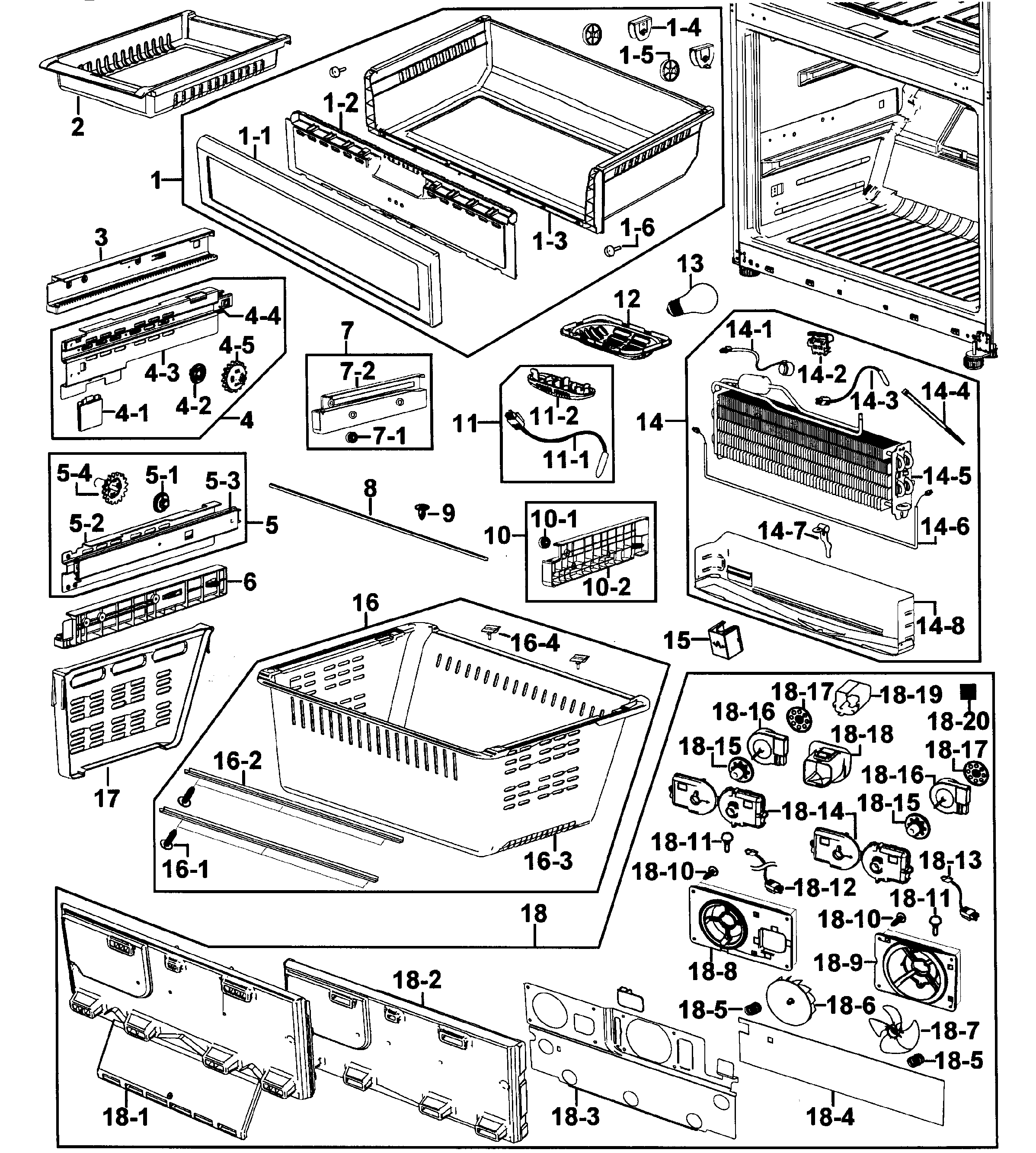 Samsung RF267ABPN/XAA-00 freezer diagram