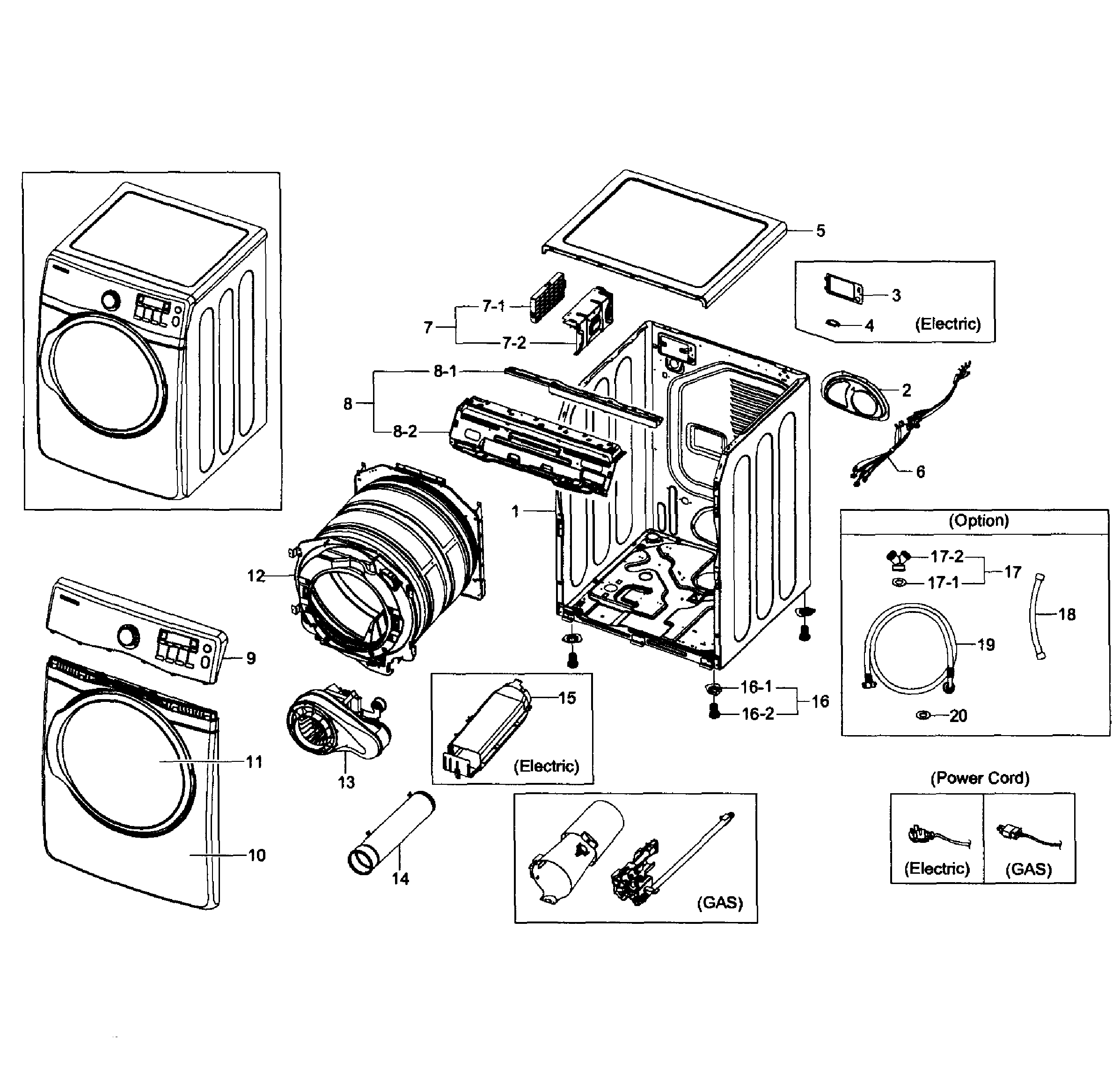 Samsung DV431AEP/XAA-01 main assy diagram